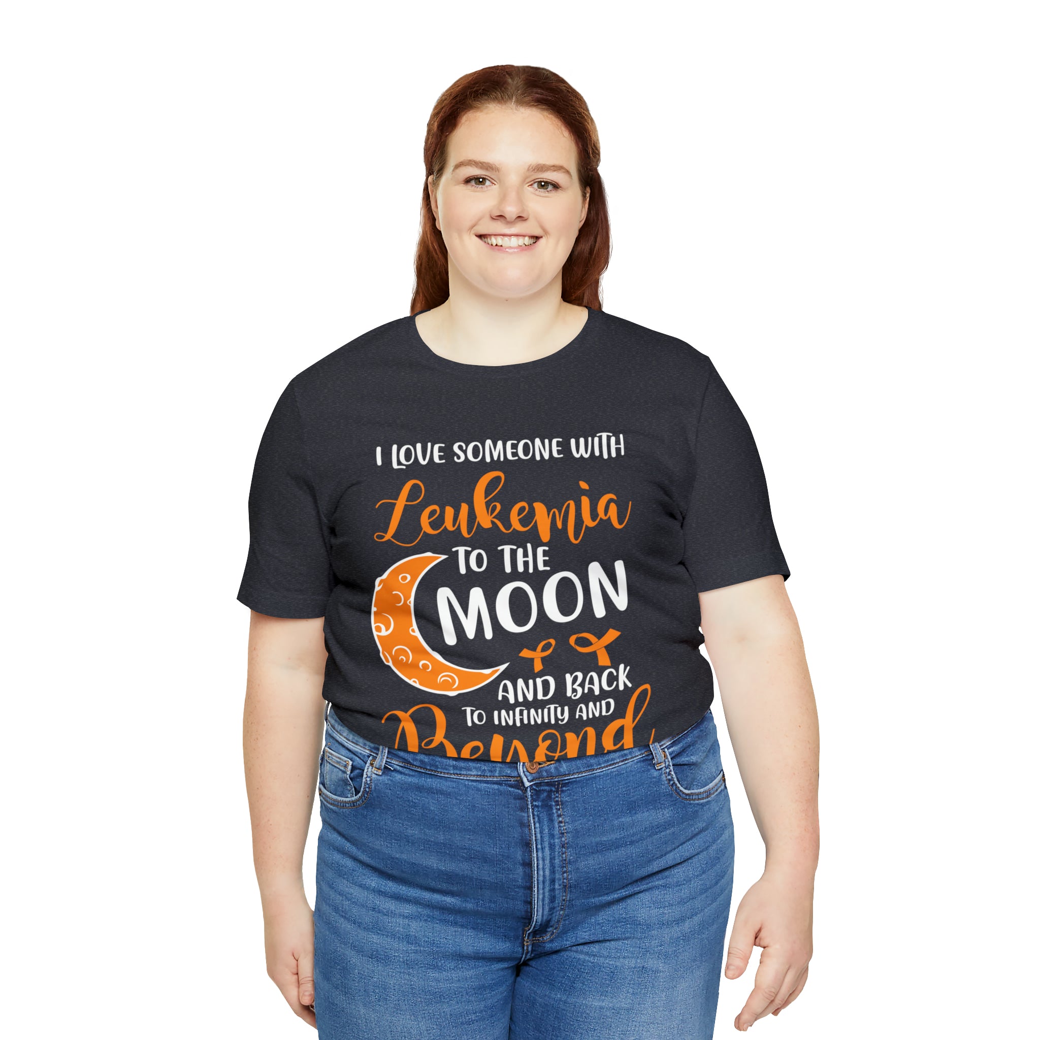 I Love Someone With Leukemia To The Moon And Back - Unisex Jersey Short Sleeve Tee