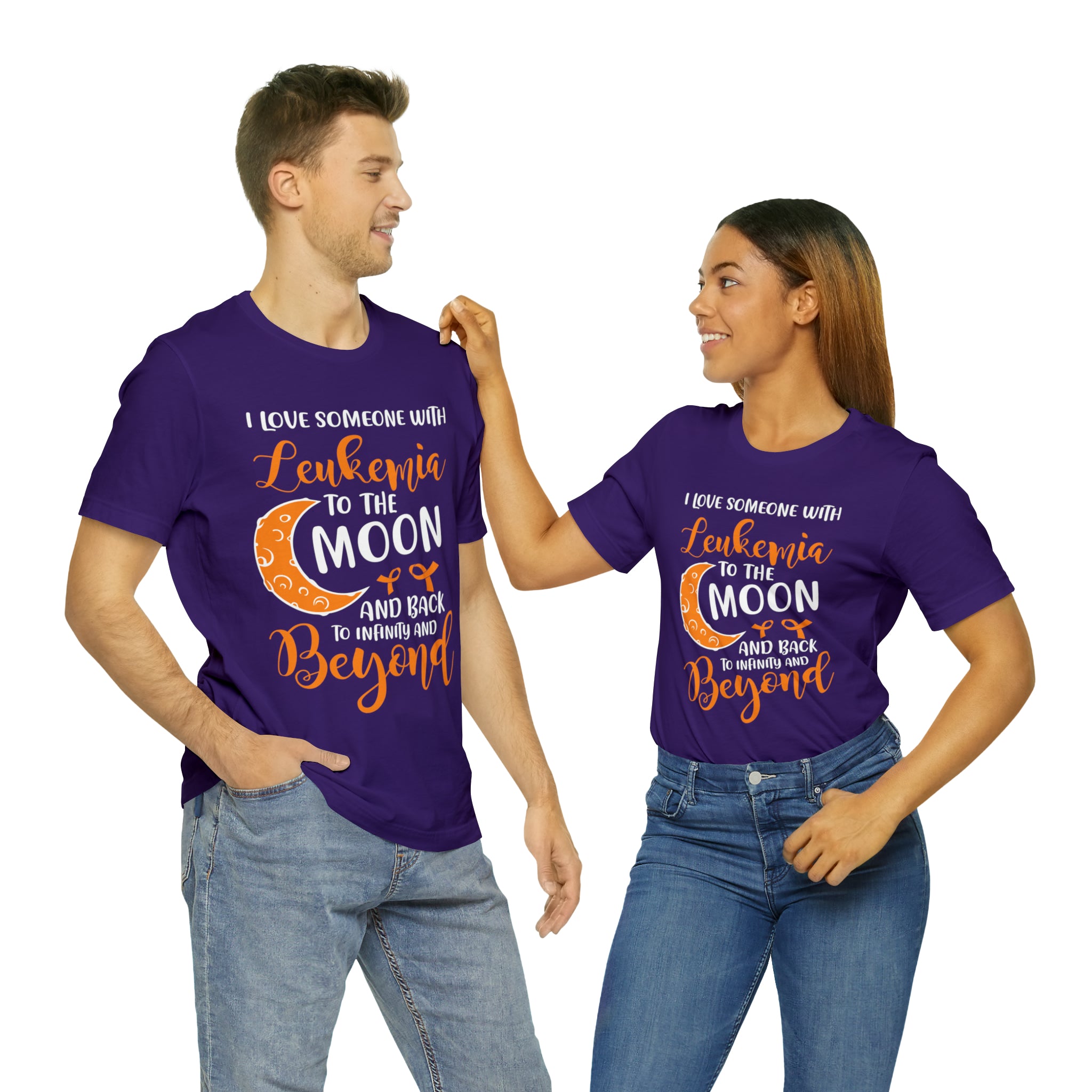 I Love Someone With Leukemia To The Moon And Back - Unisex Jersey Short Sleeve Tee