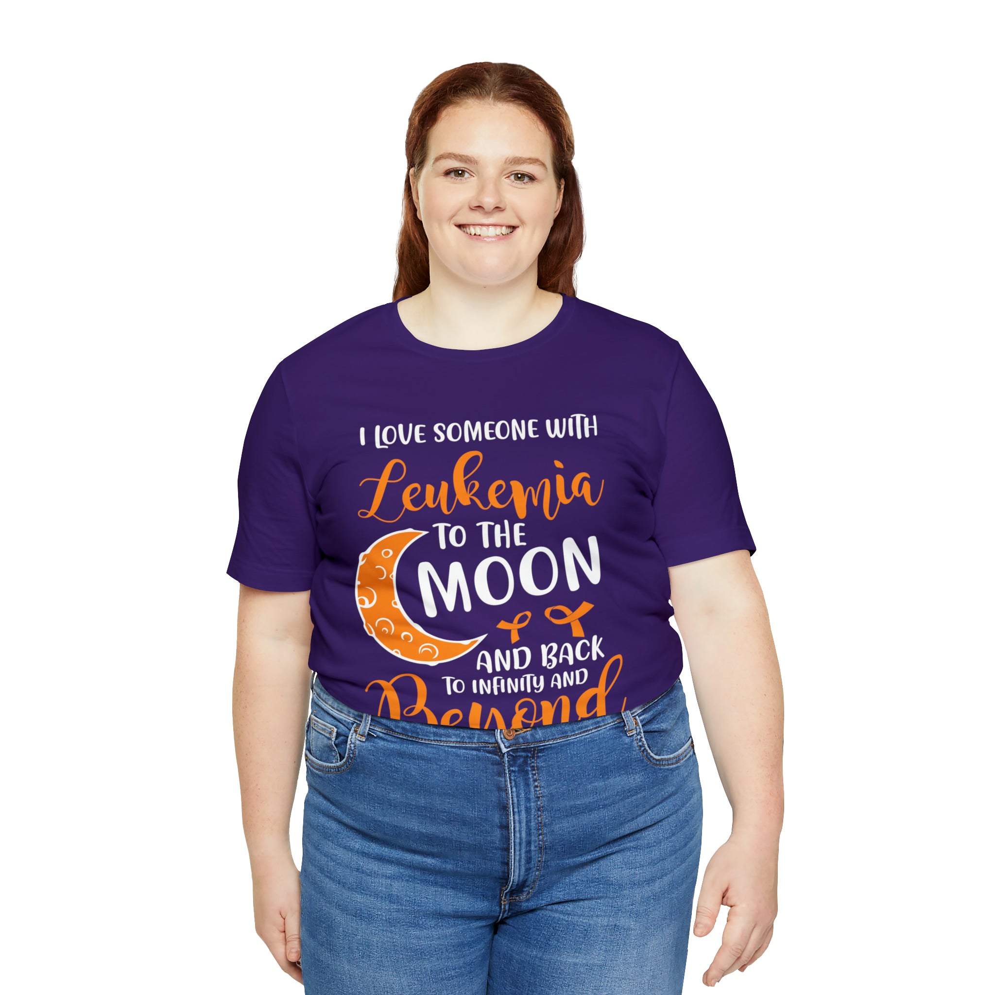 I Love Someone With Leukemia To The Moon And Back - Unisex Jersey Short Sleeve Tee