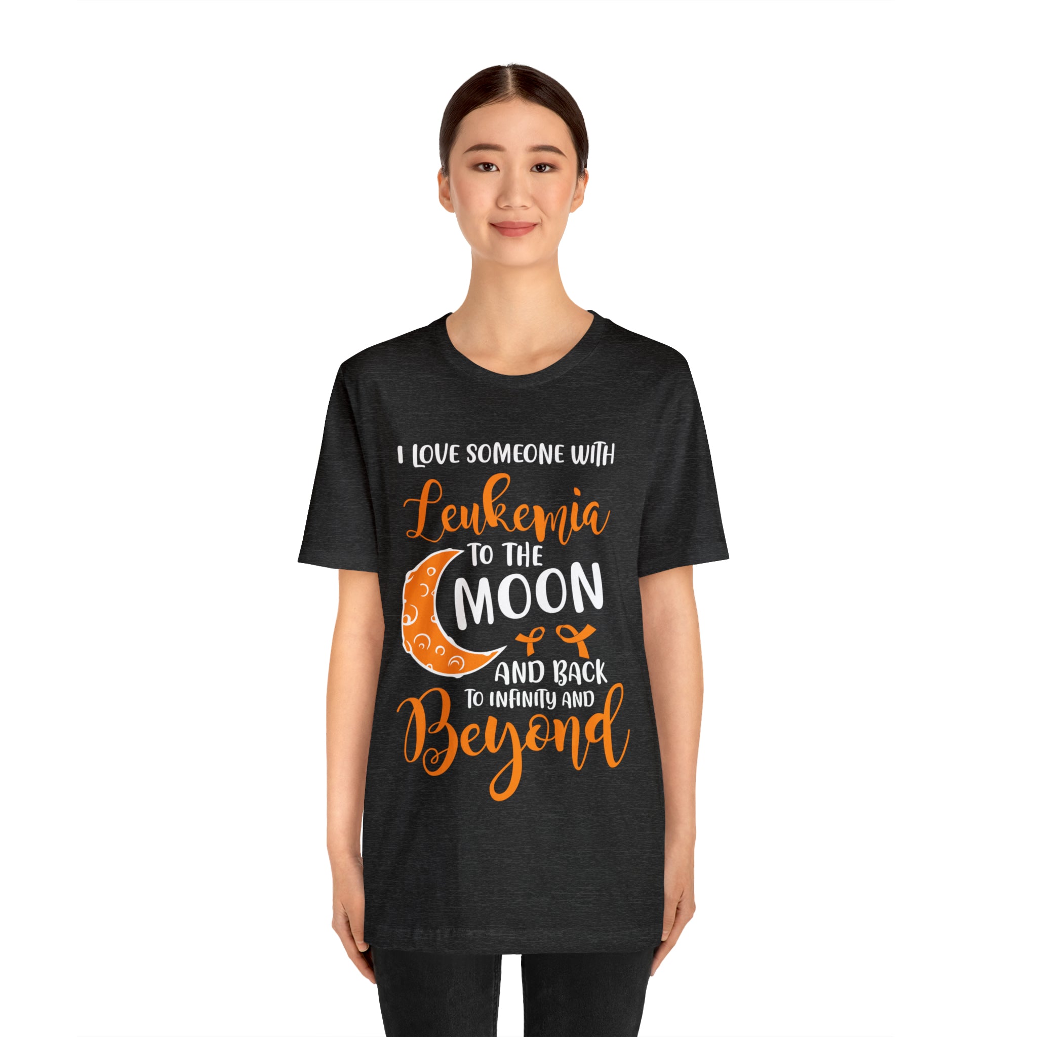 I Love Someone With Leukemia To The Moon And Back - Unisex Jersey Short Sleeve Tee