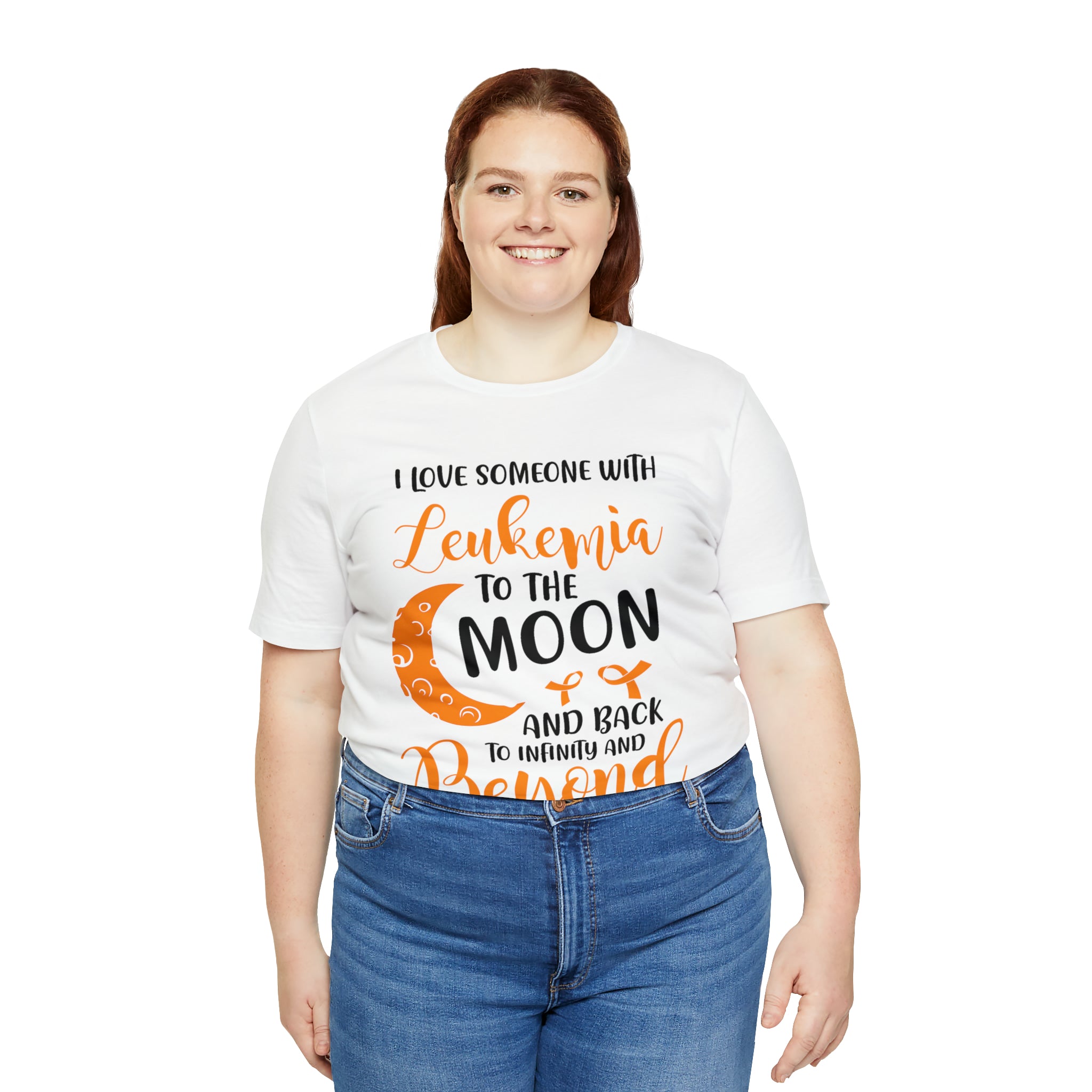 I Love Someone With Leukemia To The Moon And Back - Unisex Jersey Short Sleeve Tee