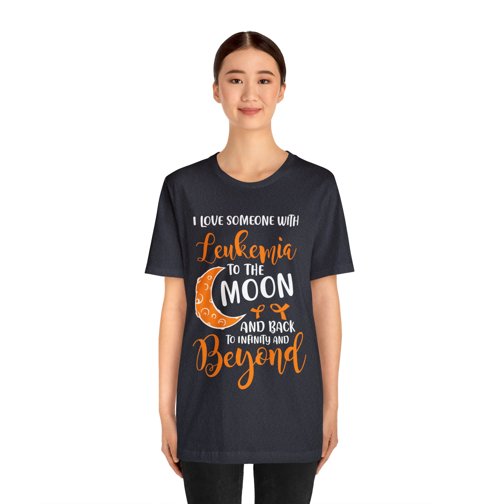 I Love Someone With Leukemia To The Moon And Back - Unisex Jersey Short Sleeve Tee