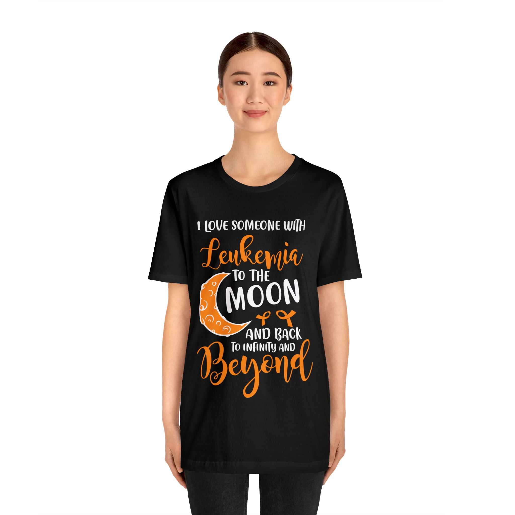 I Love Someone With Leukemia To The Moon And Back - Unisex Jersey Short Sleeve Tee