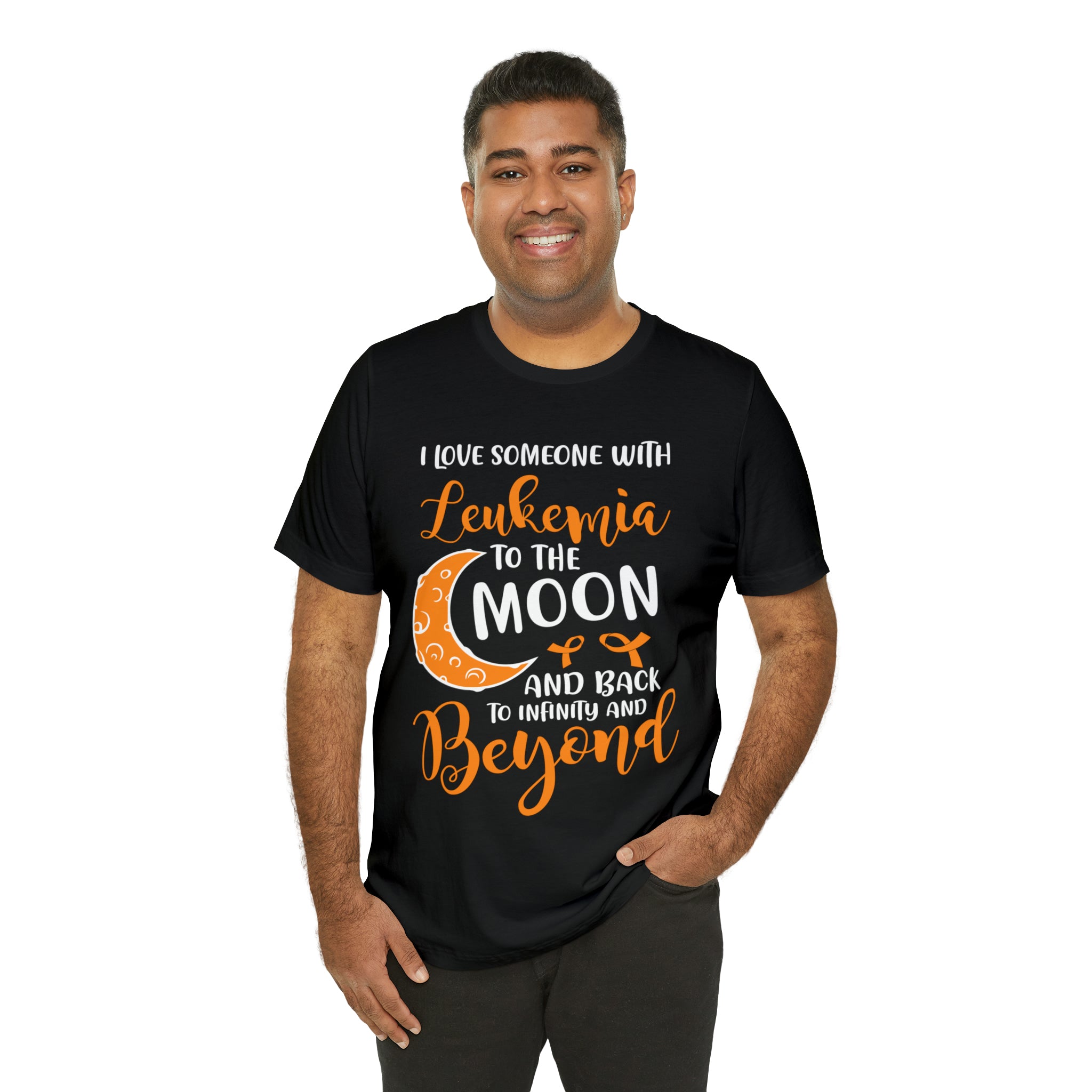 I Love Someone With Leukemia To The Moon And Back - Unisex Jersey Short Sleeve Tee