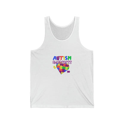 Autism Awareness Heart - Unisex Jersey Tank