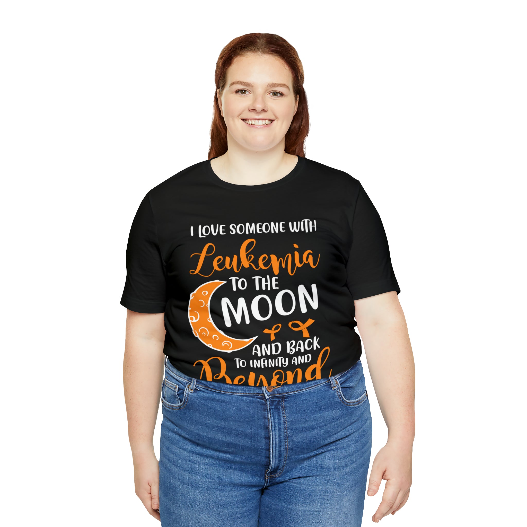 I Love Someone With Leukemia To The Moon And Back - Unisex Jersey Short Sleeve Tee
