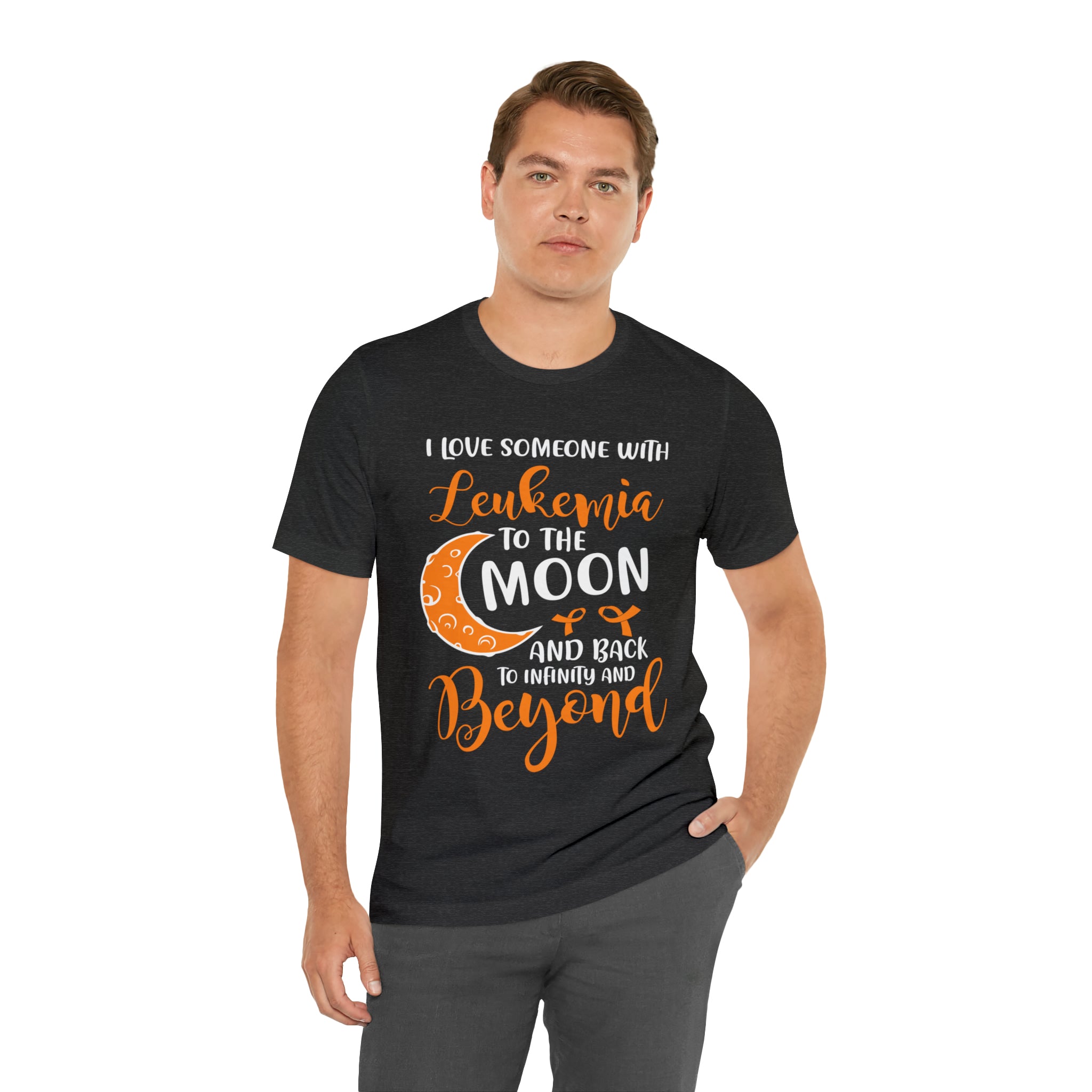 I Love Someone With Leukemia To The Moon And Back - Unisex Jersey Short Sleeve Tee