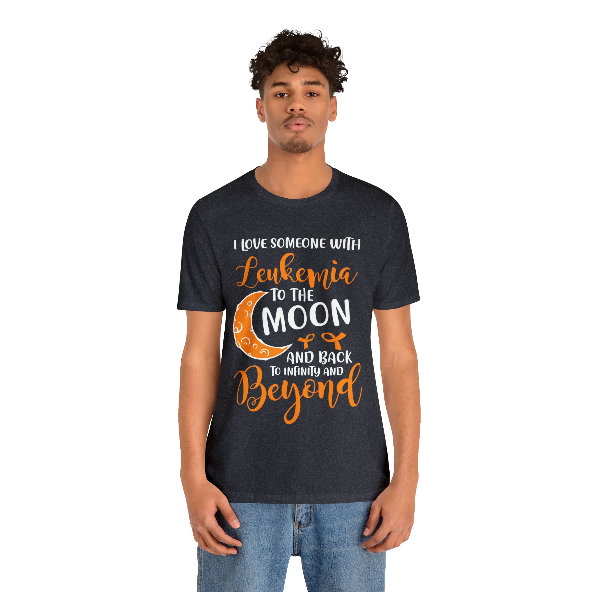 I Love Someone With Leukemia To The Moon And Back - Unisex Jersey Short Sleeve Tee