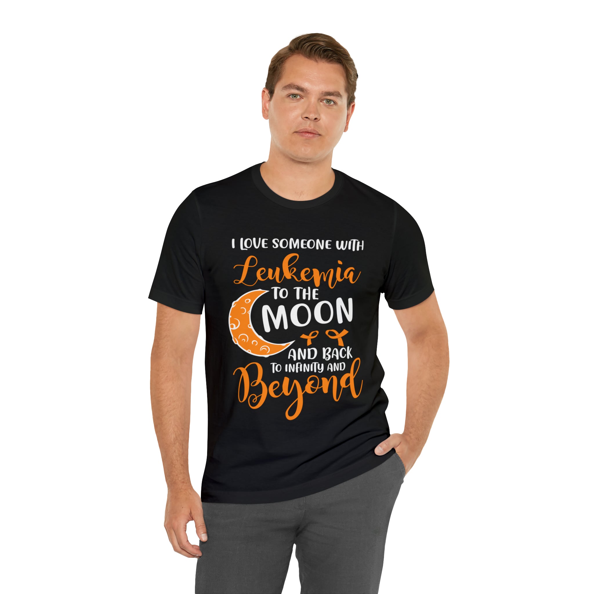 I Love Someone With Leukemia To The Moon And Back - Unisex Jersey Short Sleeve Tee