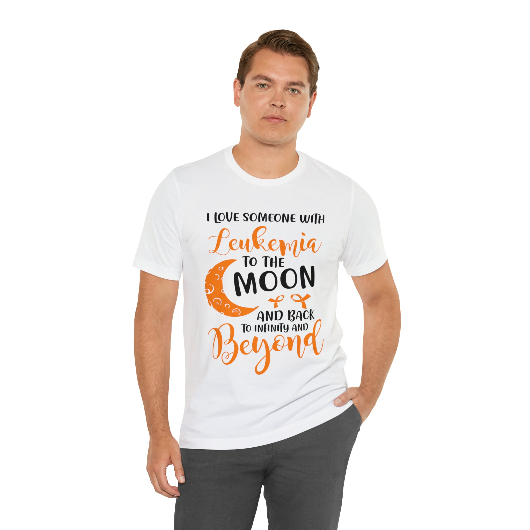 I Love Someone With Leukemia To The Moon And Back - Unisex Jersey Short Sleeve Tee