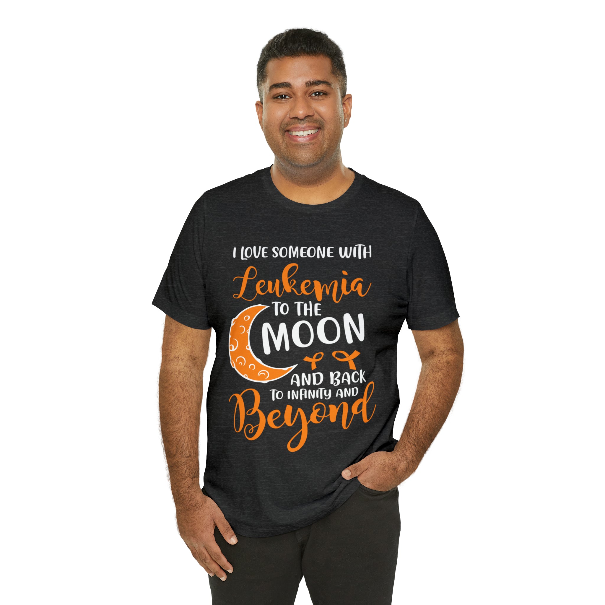 I Love Someone With Leukemia To The Moon And Back - Unisex Jersey Short Sleeve Tee