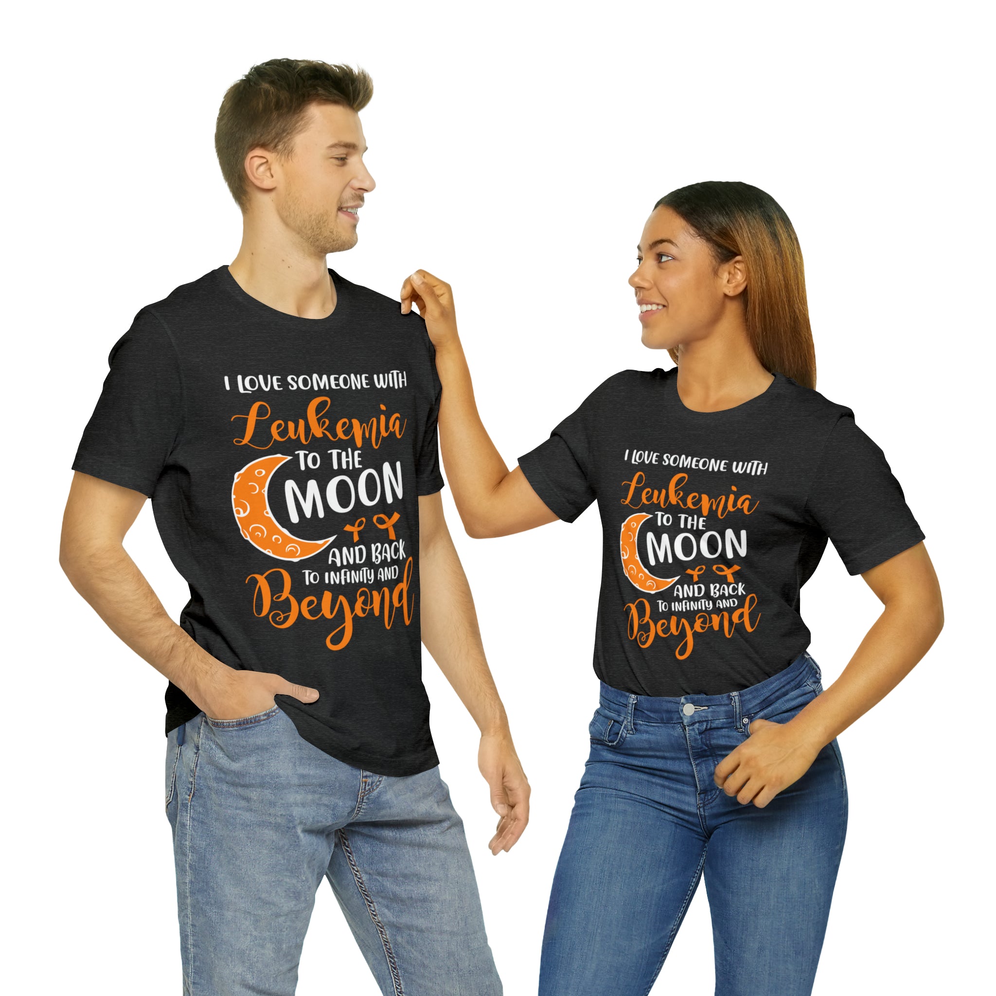 I Love Someone With Leukemia To The Moon And Back - Unisex Jersey Short Sleeve Tee