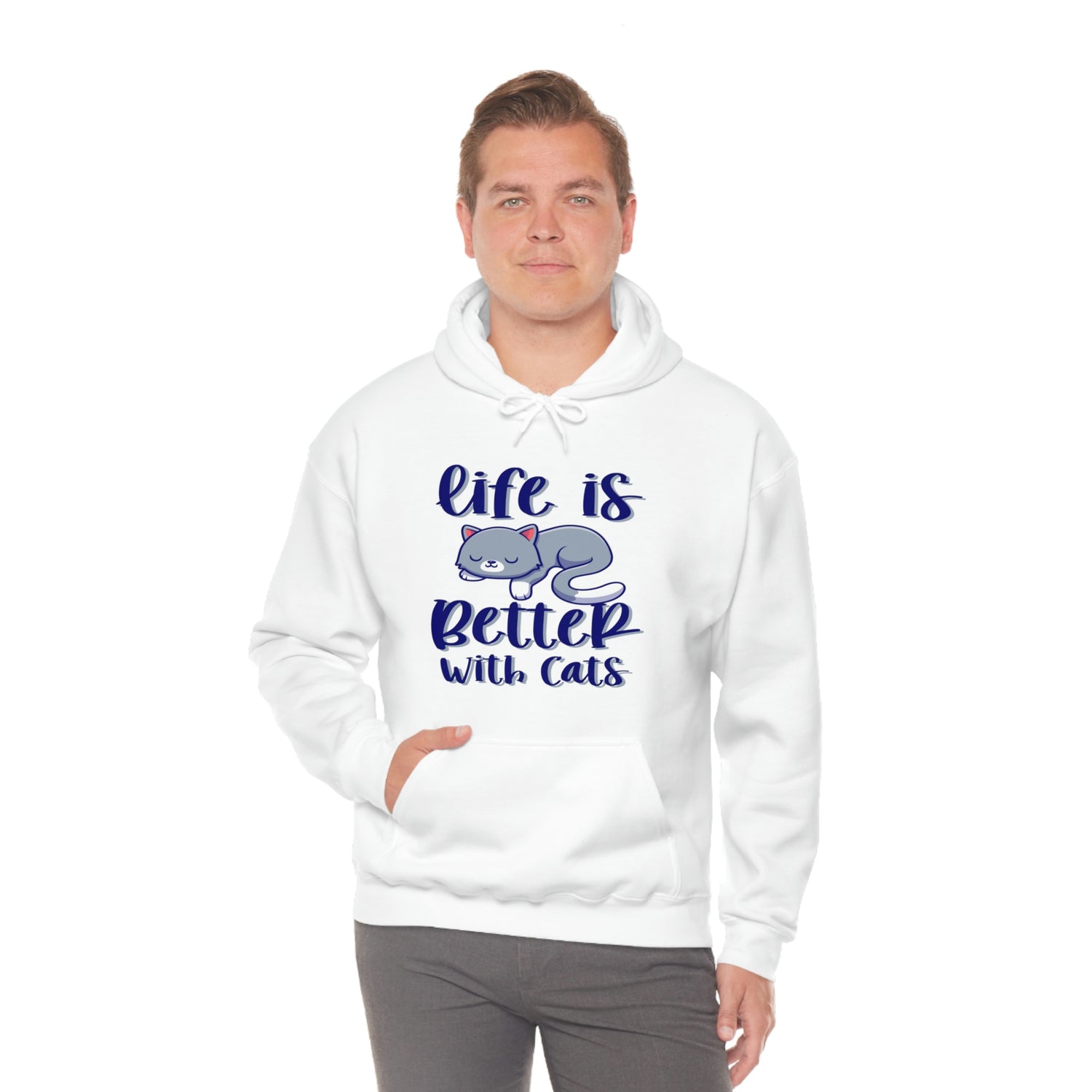 Life Is Better With Cats - Unisex Heavy Blend™ Hooded Sweatshirt