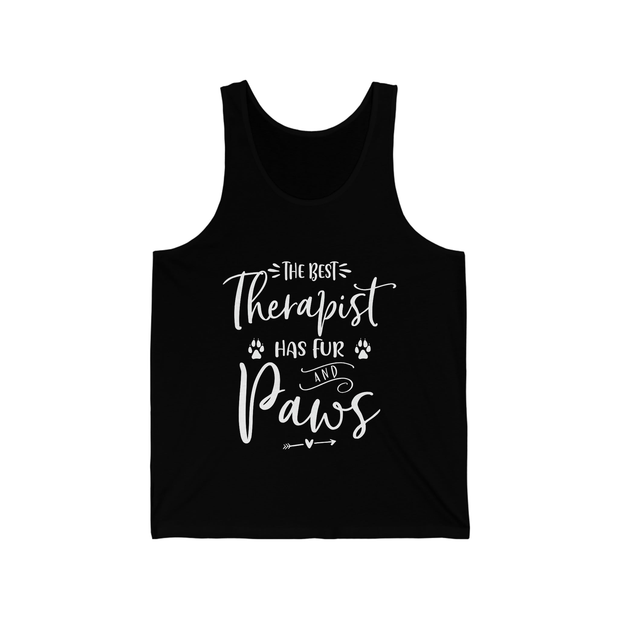 The Best Therapist Has Fur & Paws - Unisex Jersey Tank Top