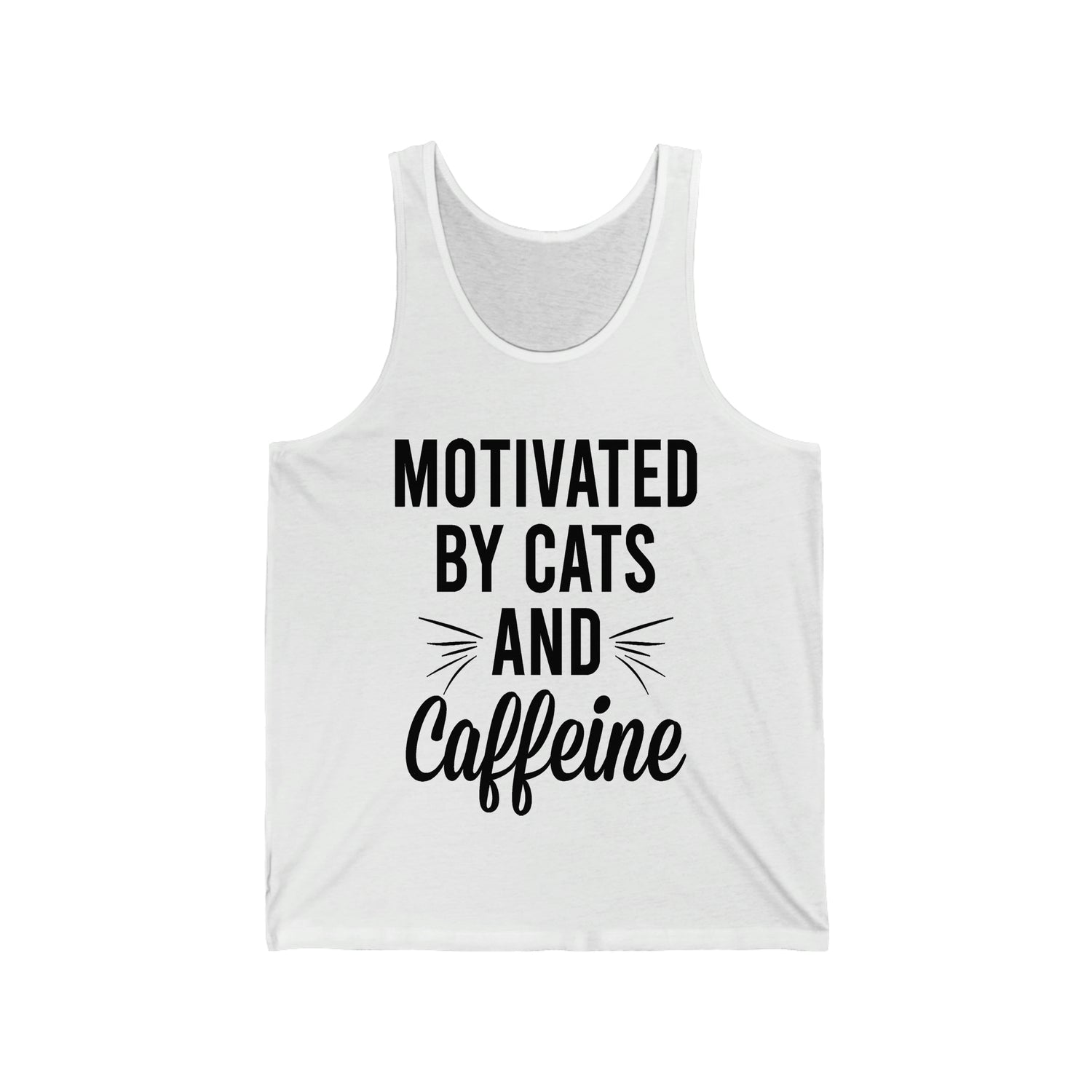 Motivated By Cats & Caffeine - Unisex Jersey Tank Top