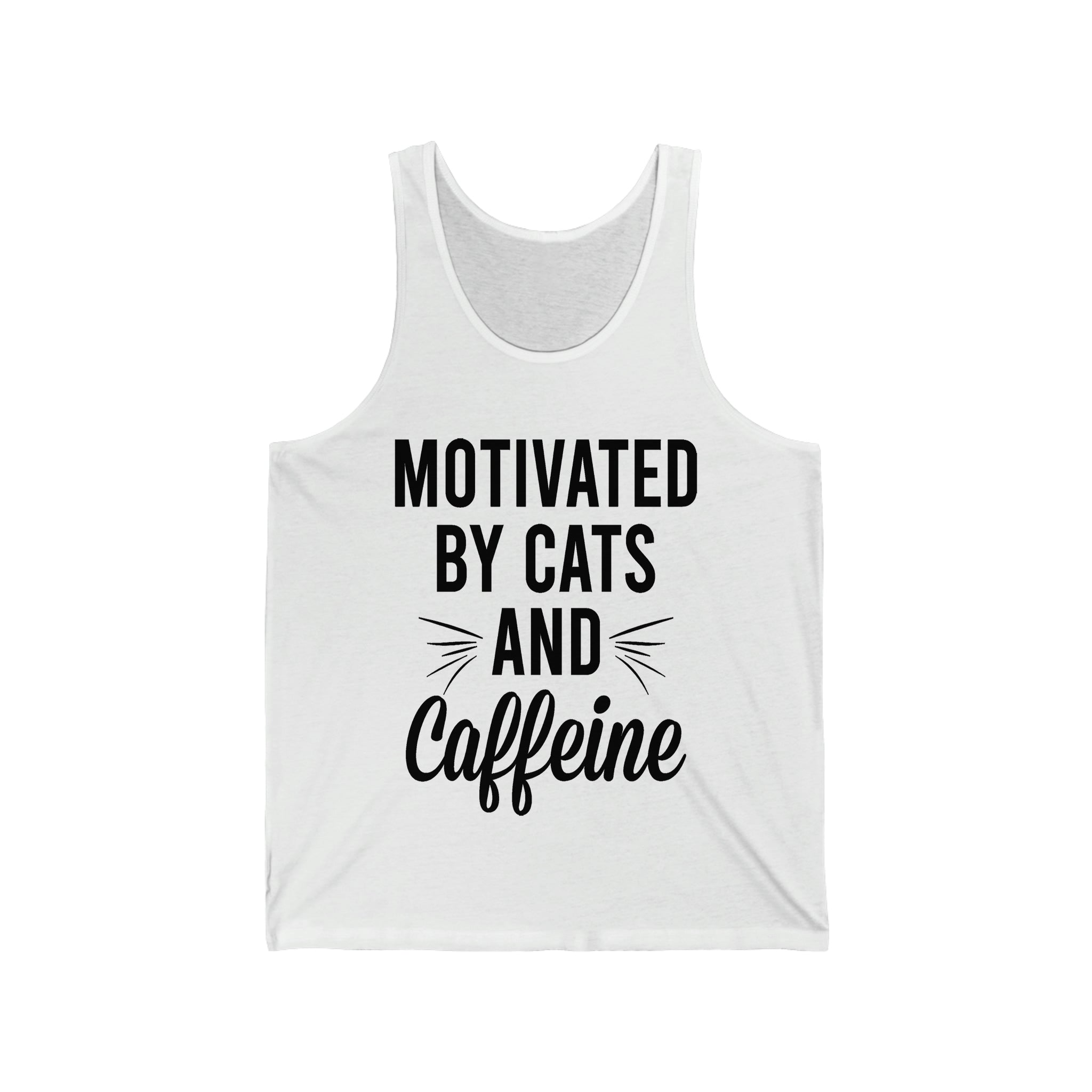 Motivated By Cats & Caffeine - Unisex Jersey Tank Top