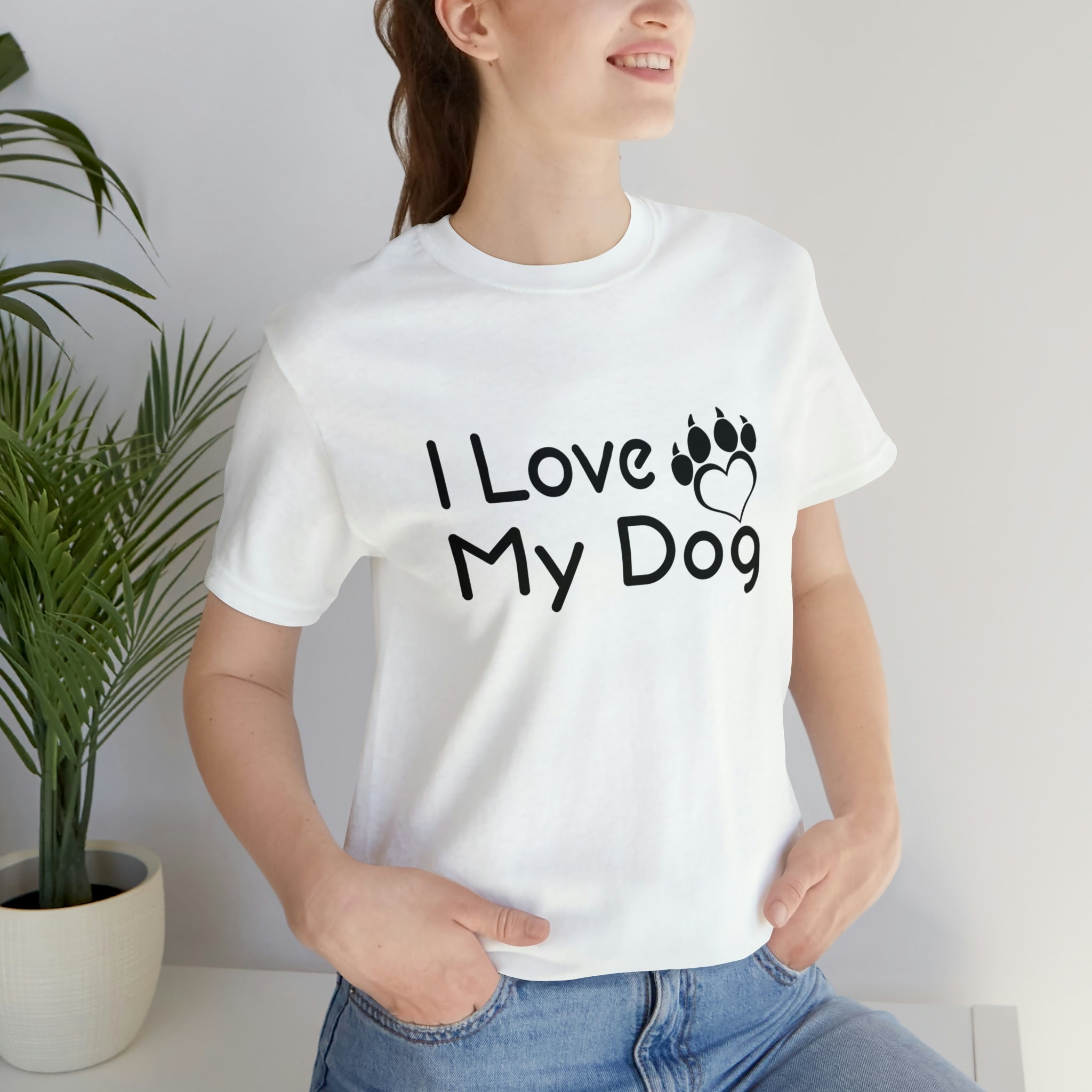 I Love My Dog - Unisex Jersey Short Sleeve Tee
