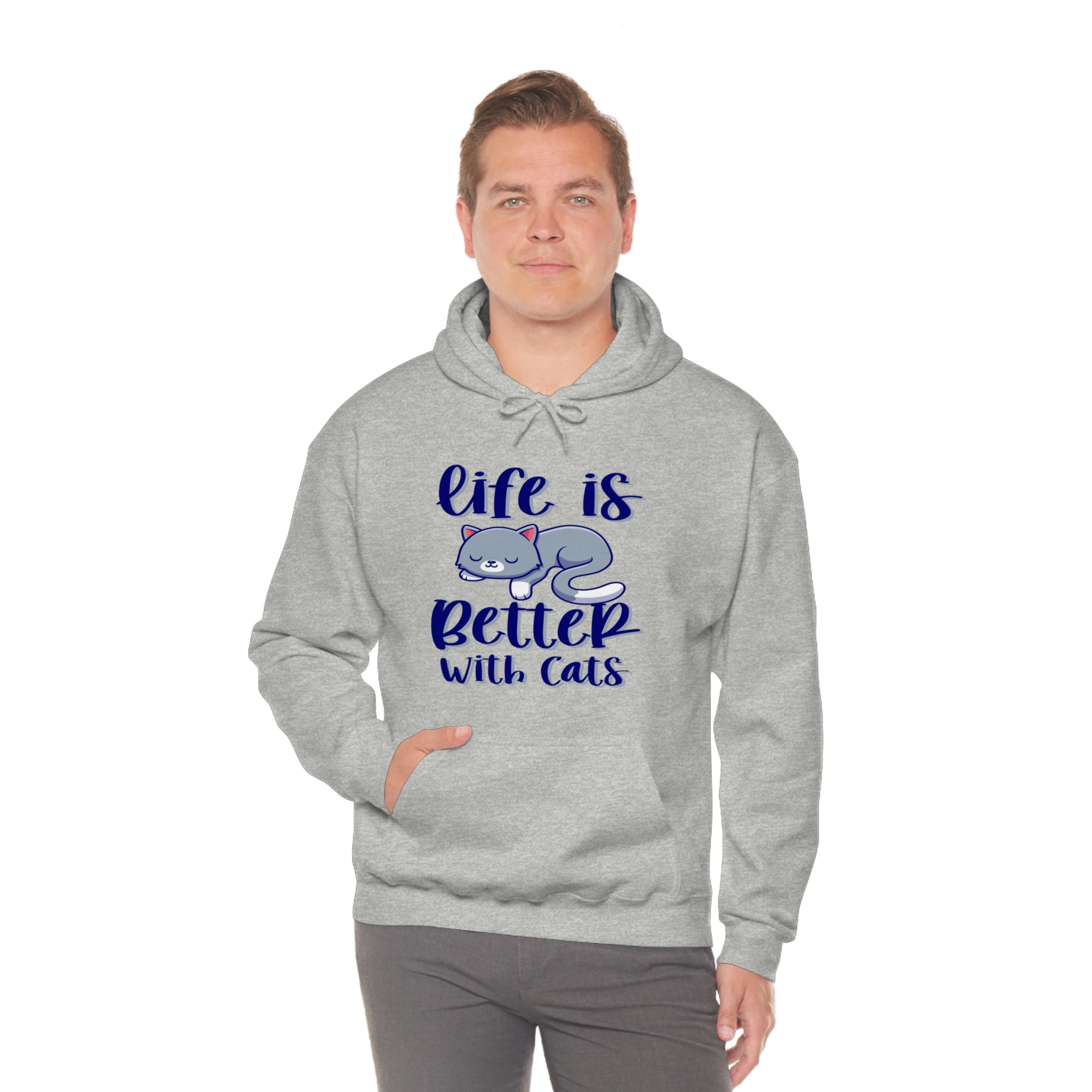 Life Is Better With Cats - Unisex Heavy Blend™ Hooded Sweatshirt