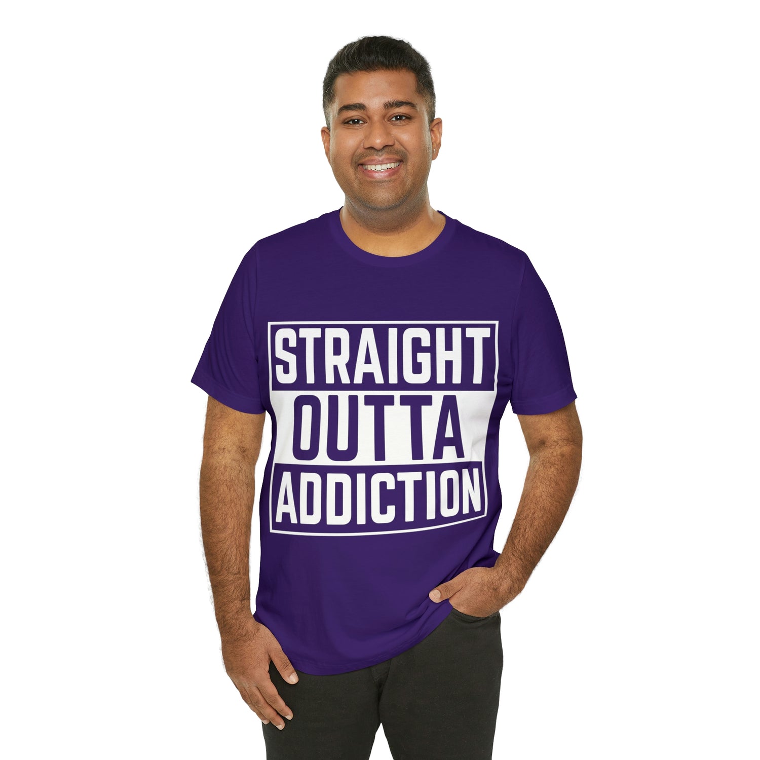 Straight Outta Addiction - Unisex Jersey Short Sleeve Tee