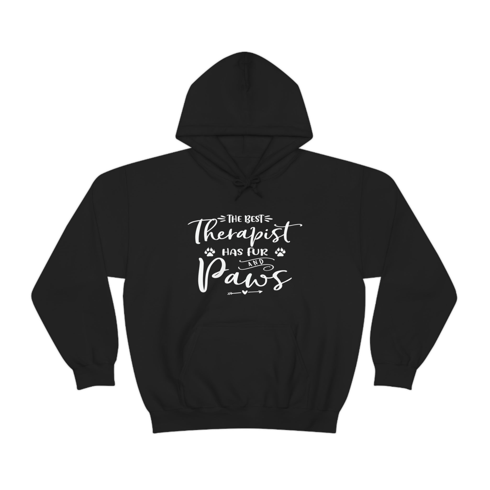 The Best Therapist Has Fur & Paws - Unisex Heavy Blend™ Hooded Sweatshirt