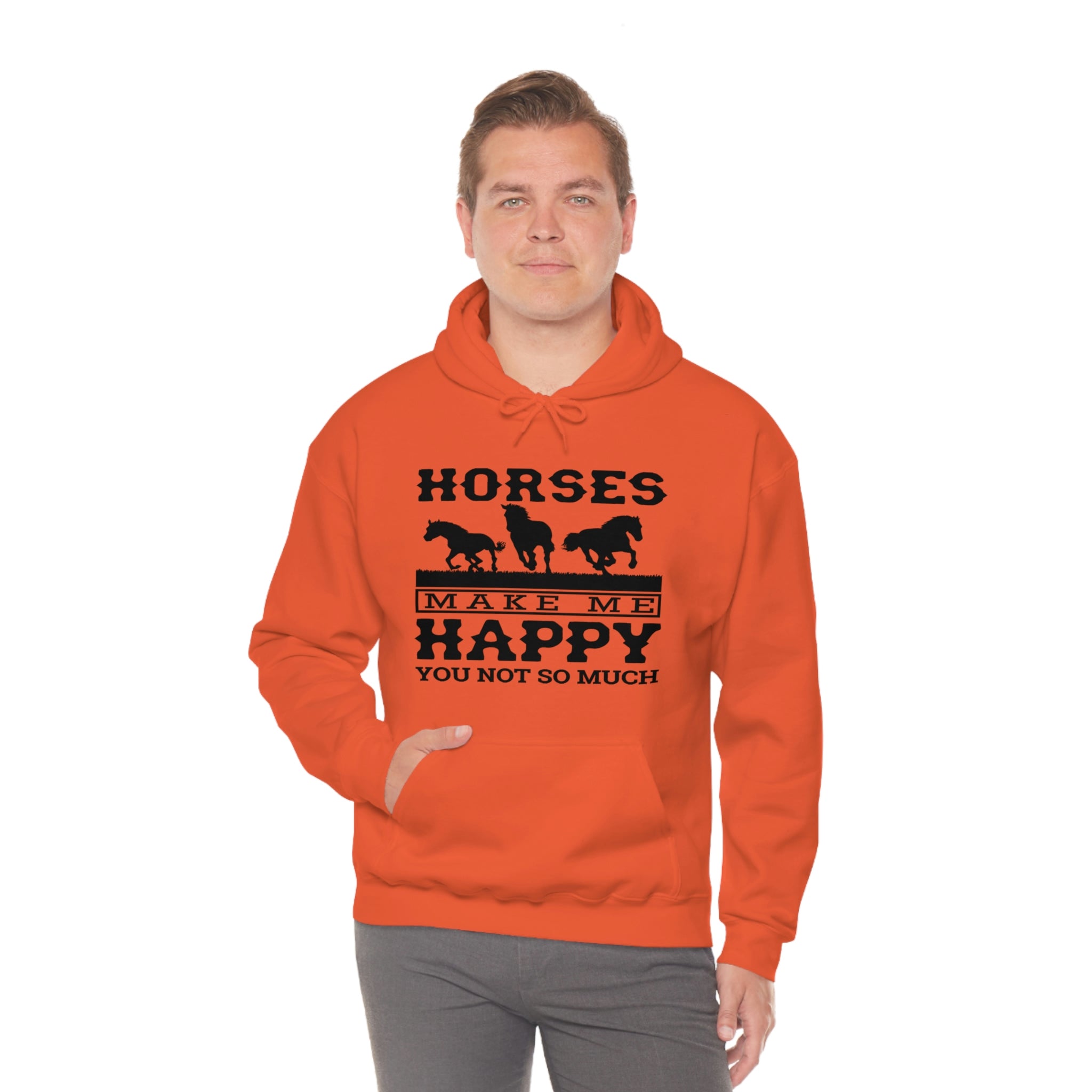 Horses Make Me Happy - Unisex Heavy Blend™ Hooded Sweatshirt