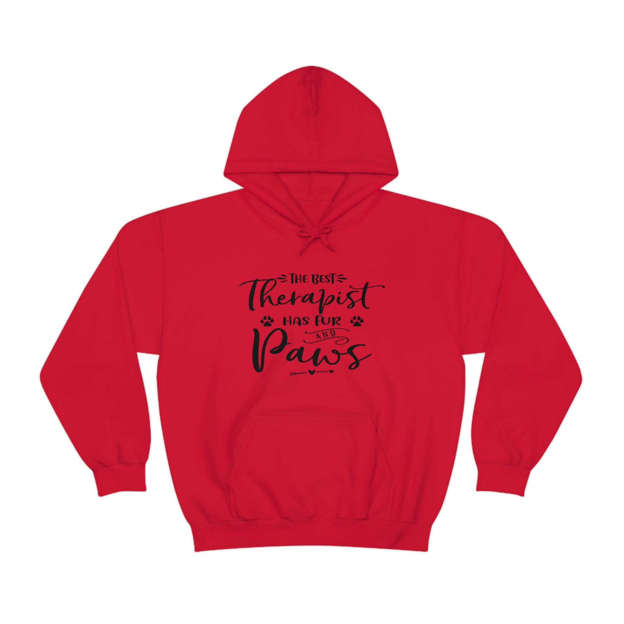 The Best Therapist Has Fur & Paws - Unisex Heavy Blend™ Hooded Sweatshirt