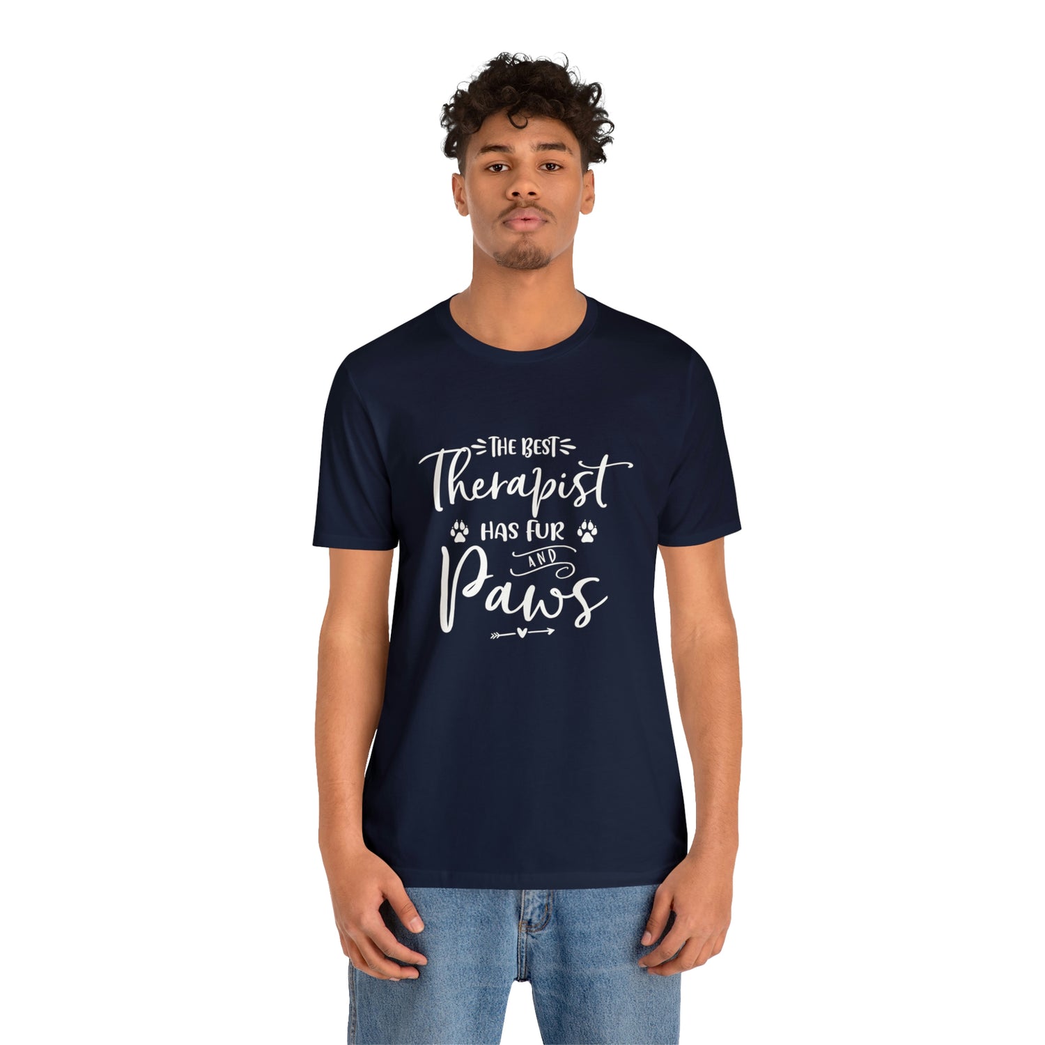 The Best Therapist Has Fur & Paws - Unisex Jersey Short Sleeve Tee
