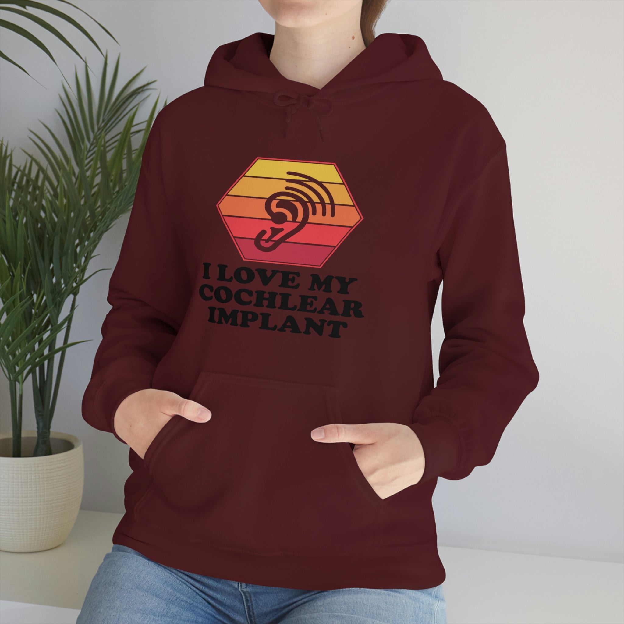 I Love My Cochlear Implant - Unisex Heavy Blend™ Hooded Sweatshirt