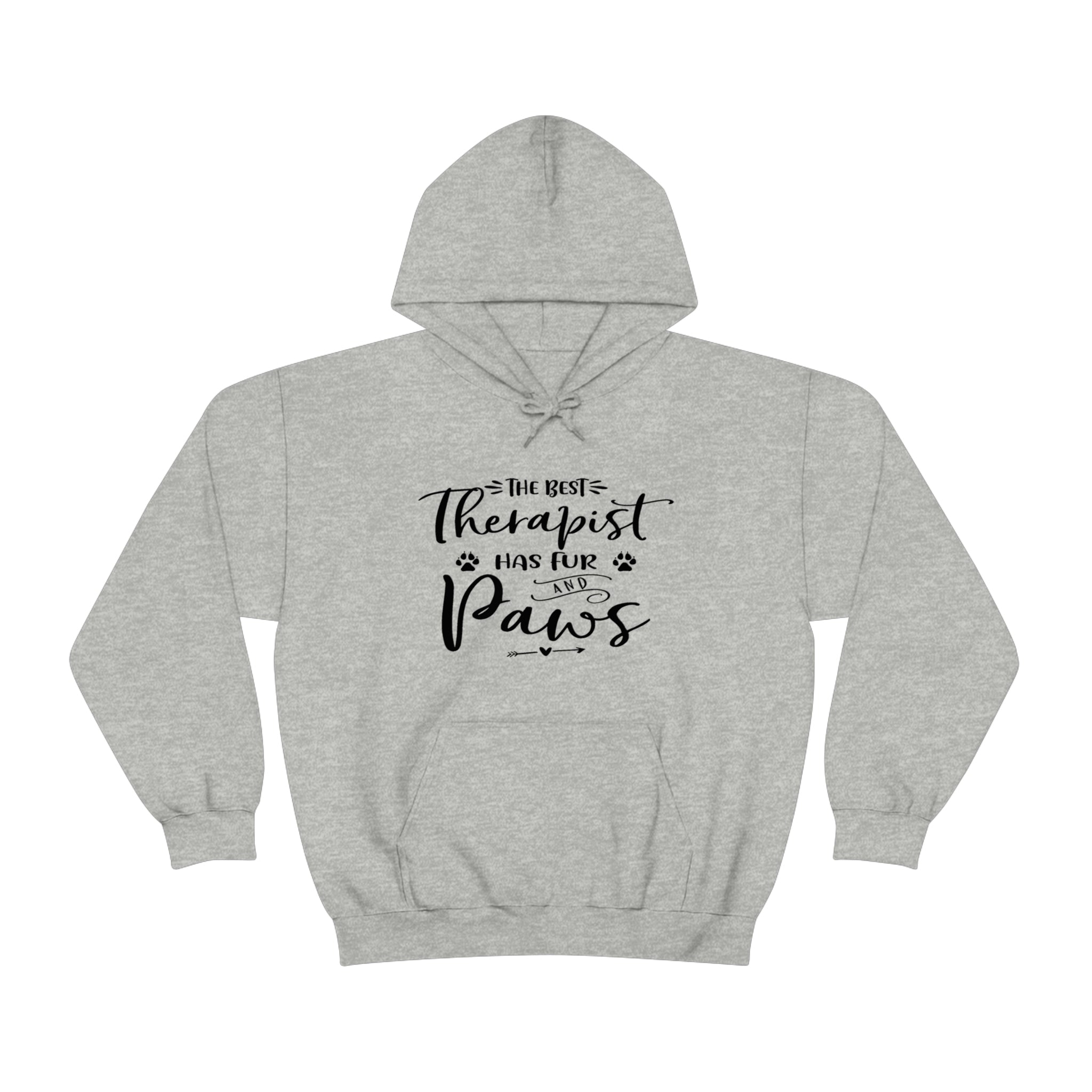 The Best Therapist Has Fur & Paws - Unisex Heavy Blend™ Hooded Sweatshirt
