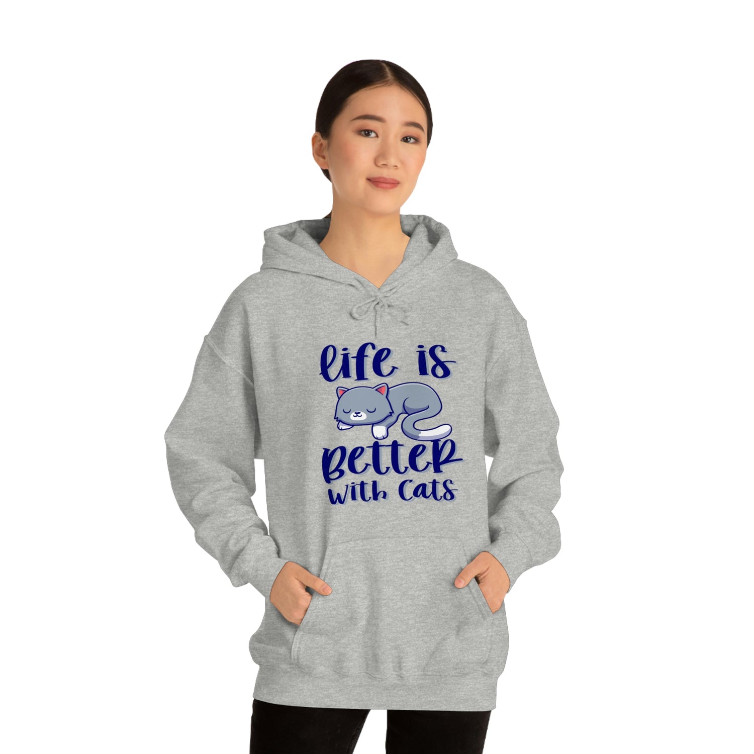 Life Is Better With Cats - Unisex Heavy Blend™ Hooded Sweatshirt