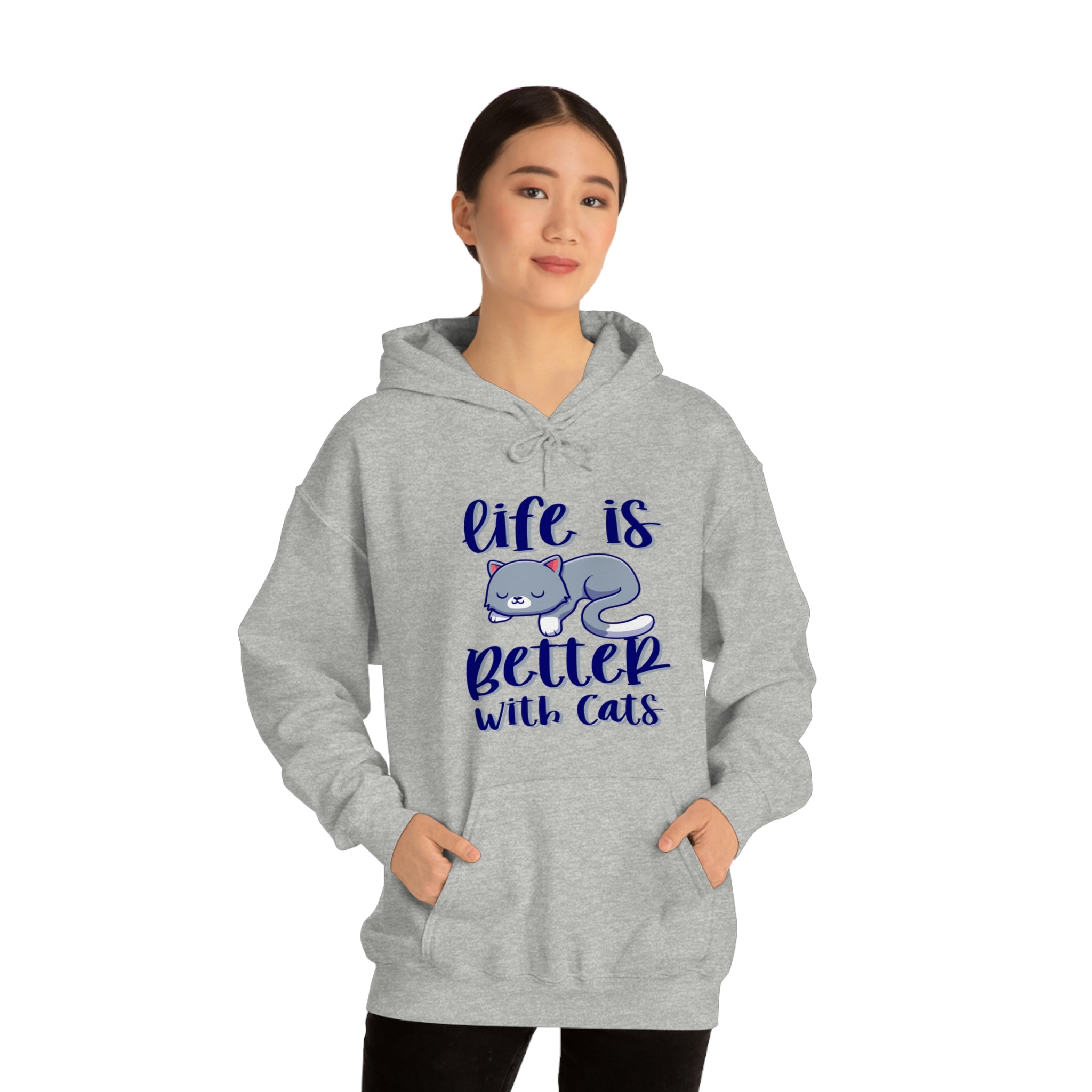 Life Is Better With Cats - Unisex Heavy Blend™ Hooded Sweatshirt