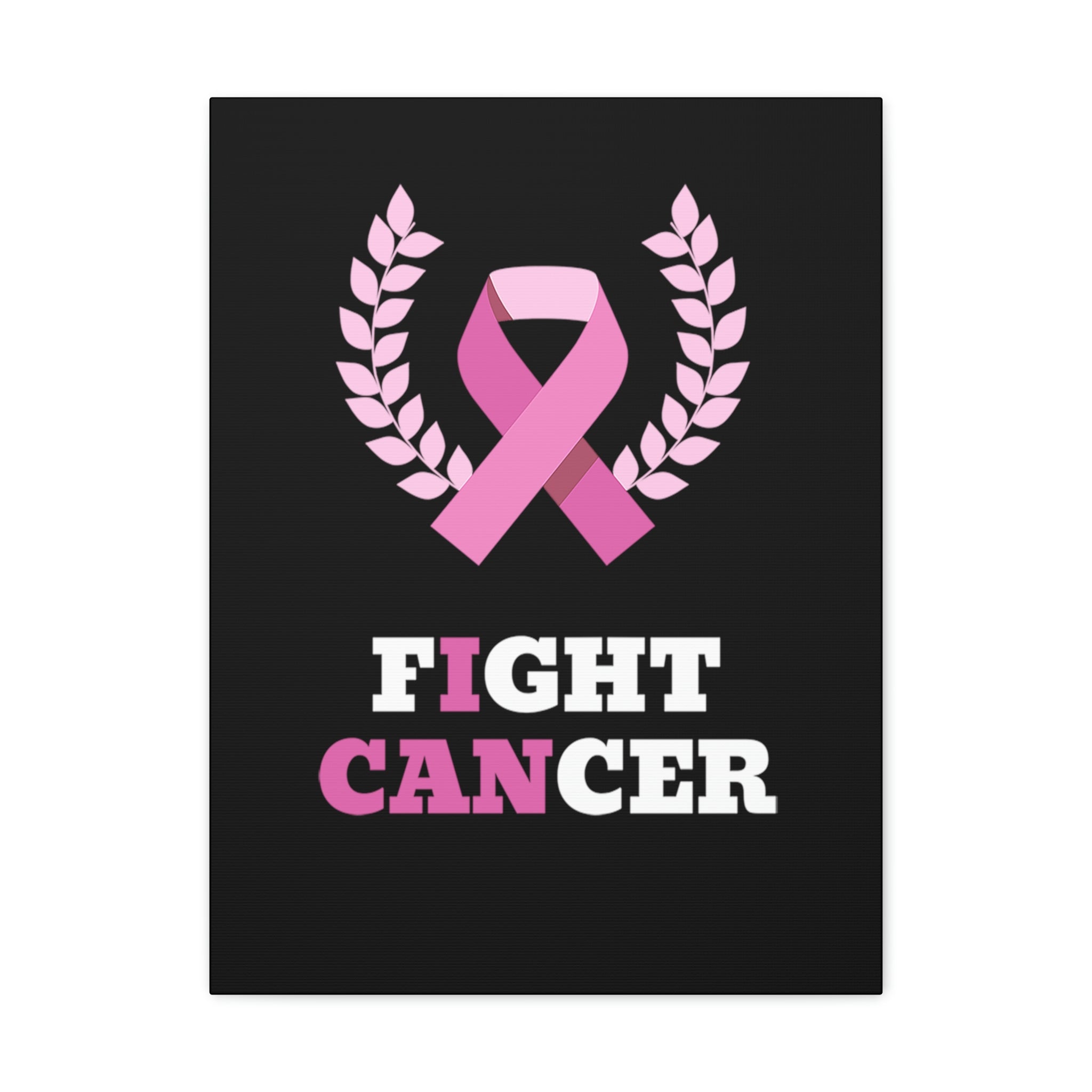 Fight Cancer I Can - Black Canvass Print