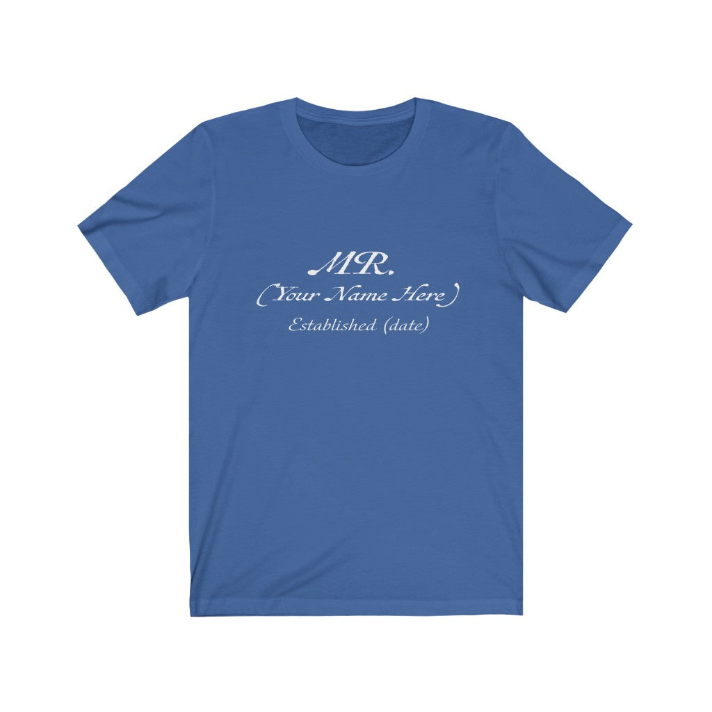 Mr. Established Wedding Date & Name Customizable - Unisex Jersey Short Sleeve Tee