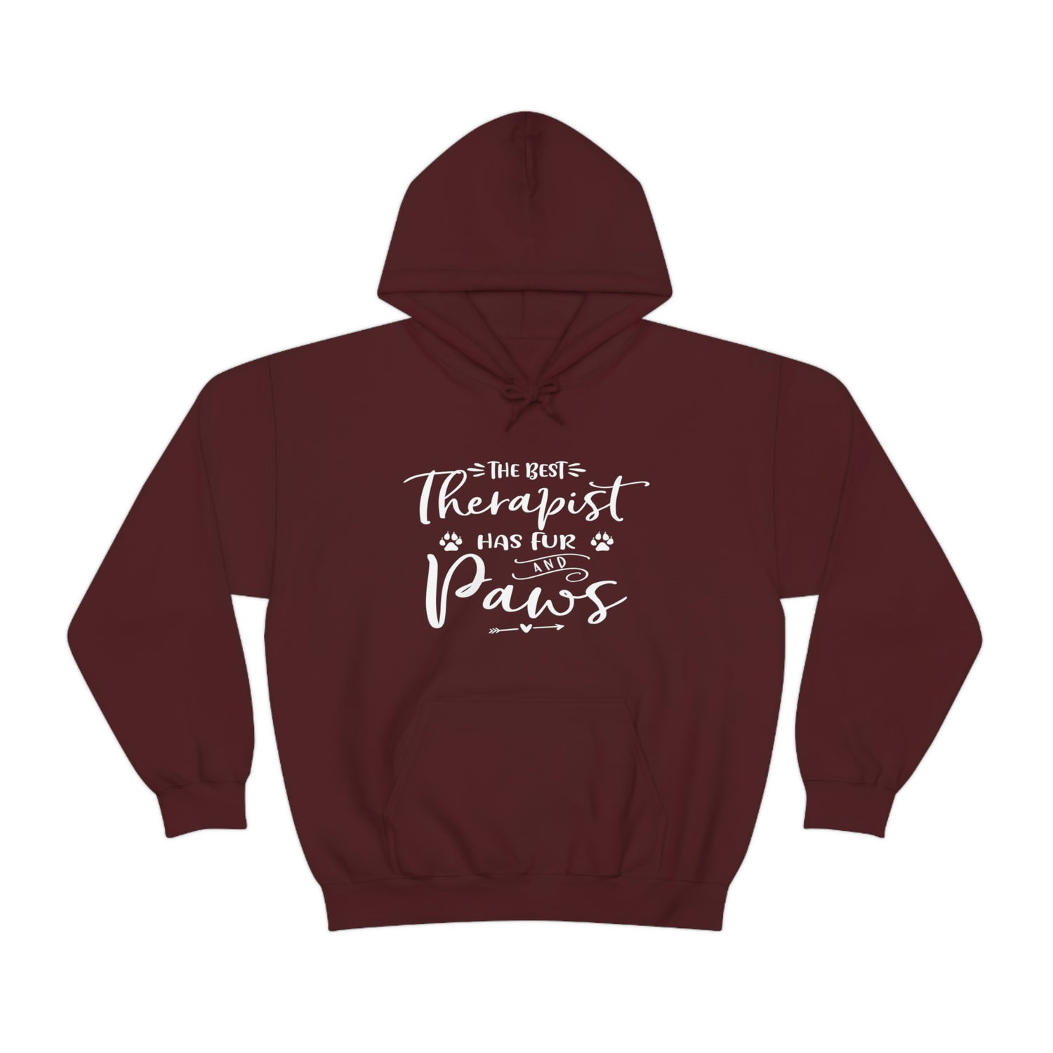 The Best Therapist Has Fur & Paws - Unisex Heavy Blend™ Hooded Sweatshirt