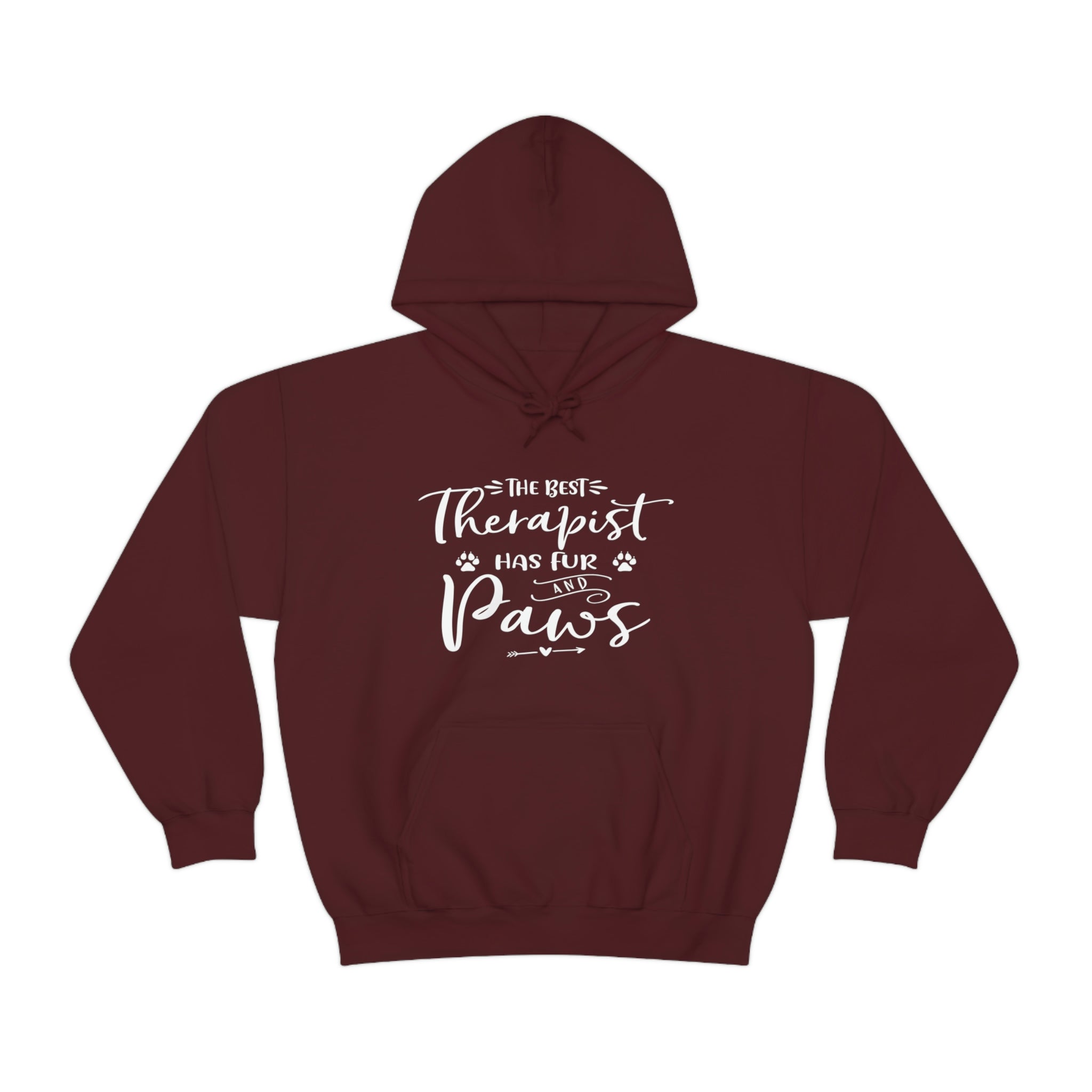 The Best Therapist Has Fur & Paws - Unisex Heavy Blend™ Hooded Sweatshirt