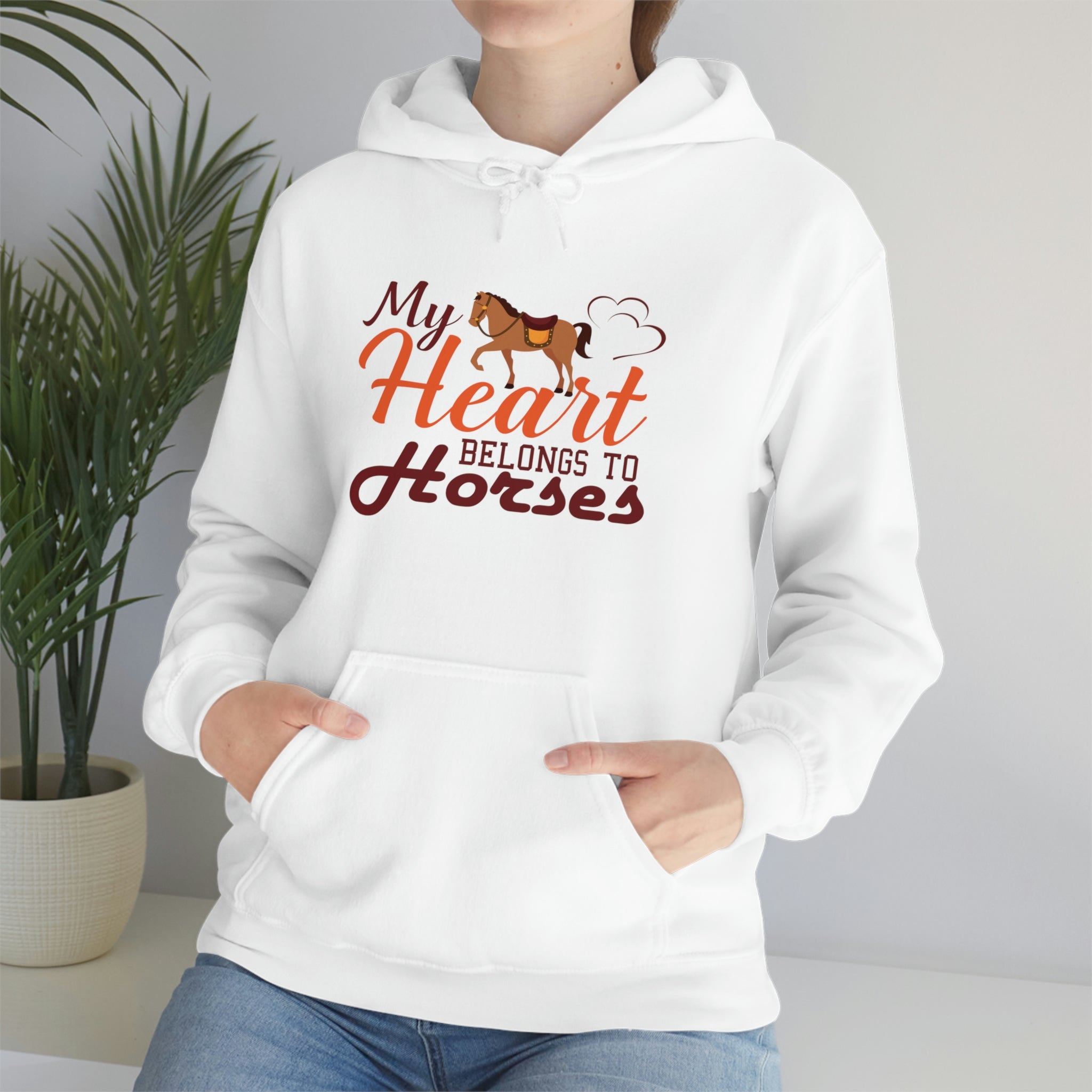 My Heart Belongs To Horses - Unisex Heavy Blend™ Hooded Sweatshirt