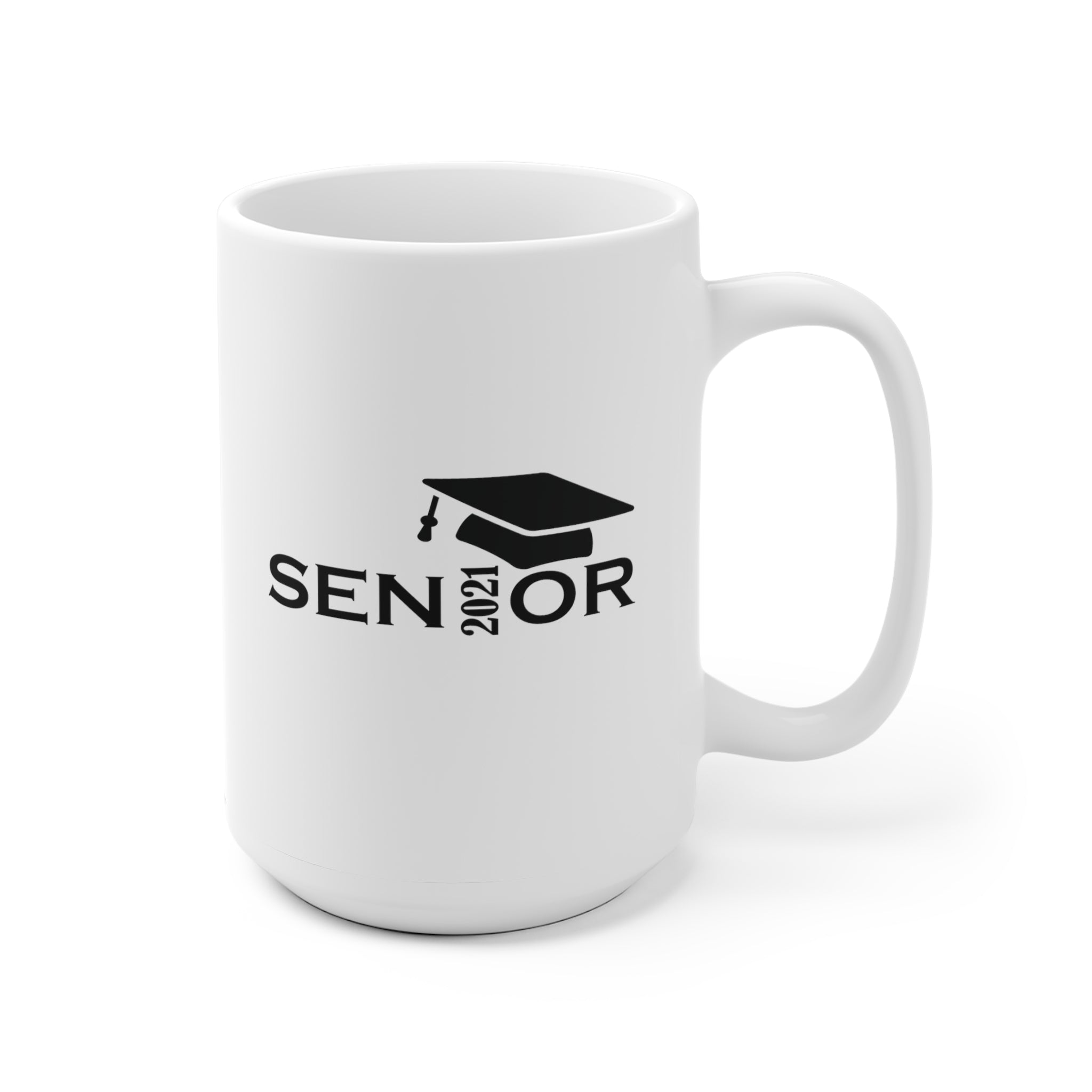 Senior Cap With Class Year Customizable - White Ceramic Mug 2 sizes Available