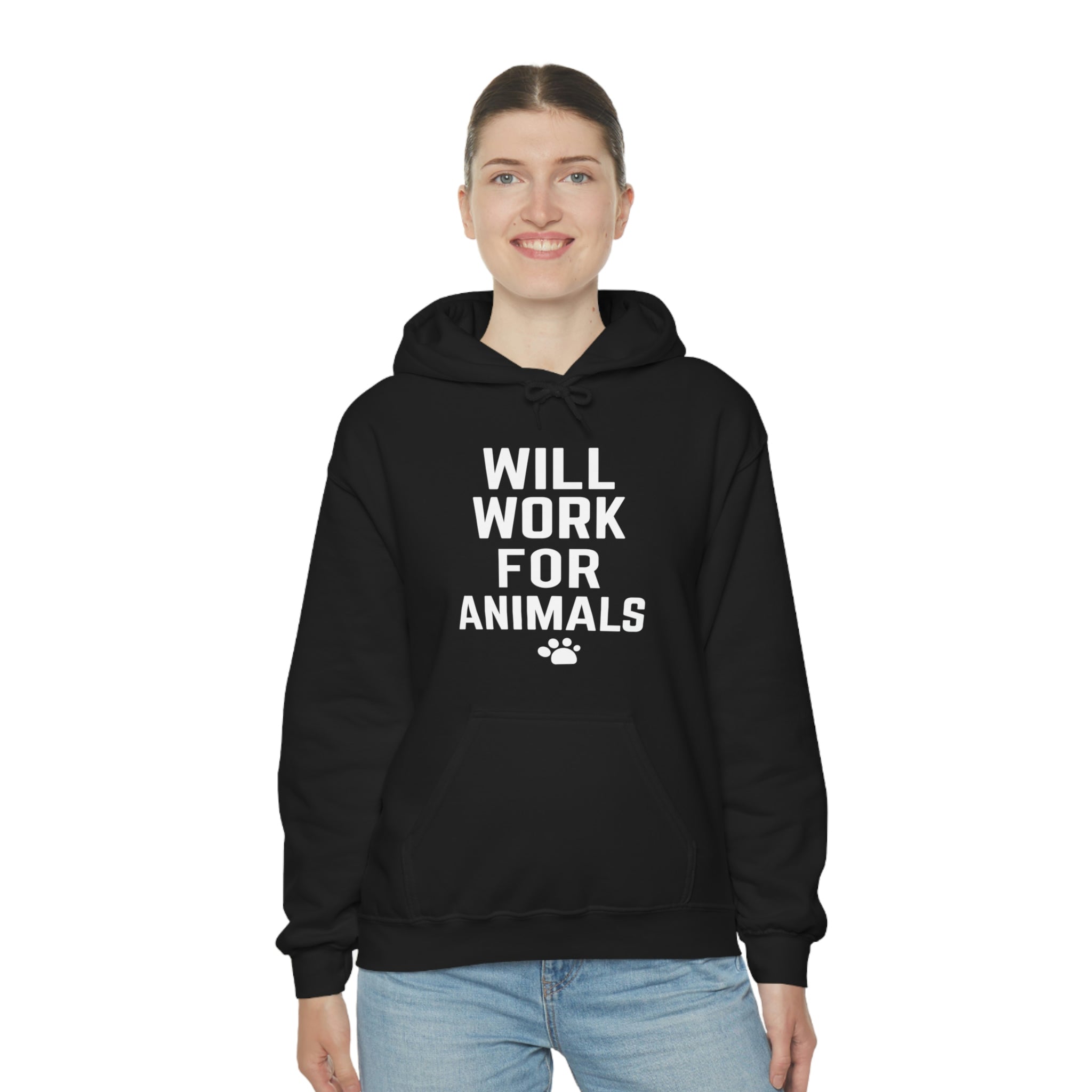 Will Work For Animals - Unisex Heavy Blend™ Hooded Sweatshirt