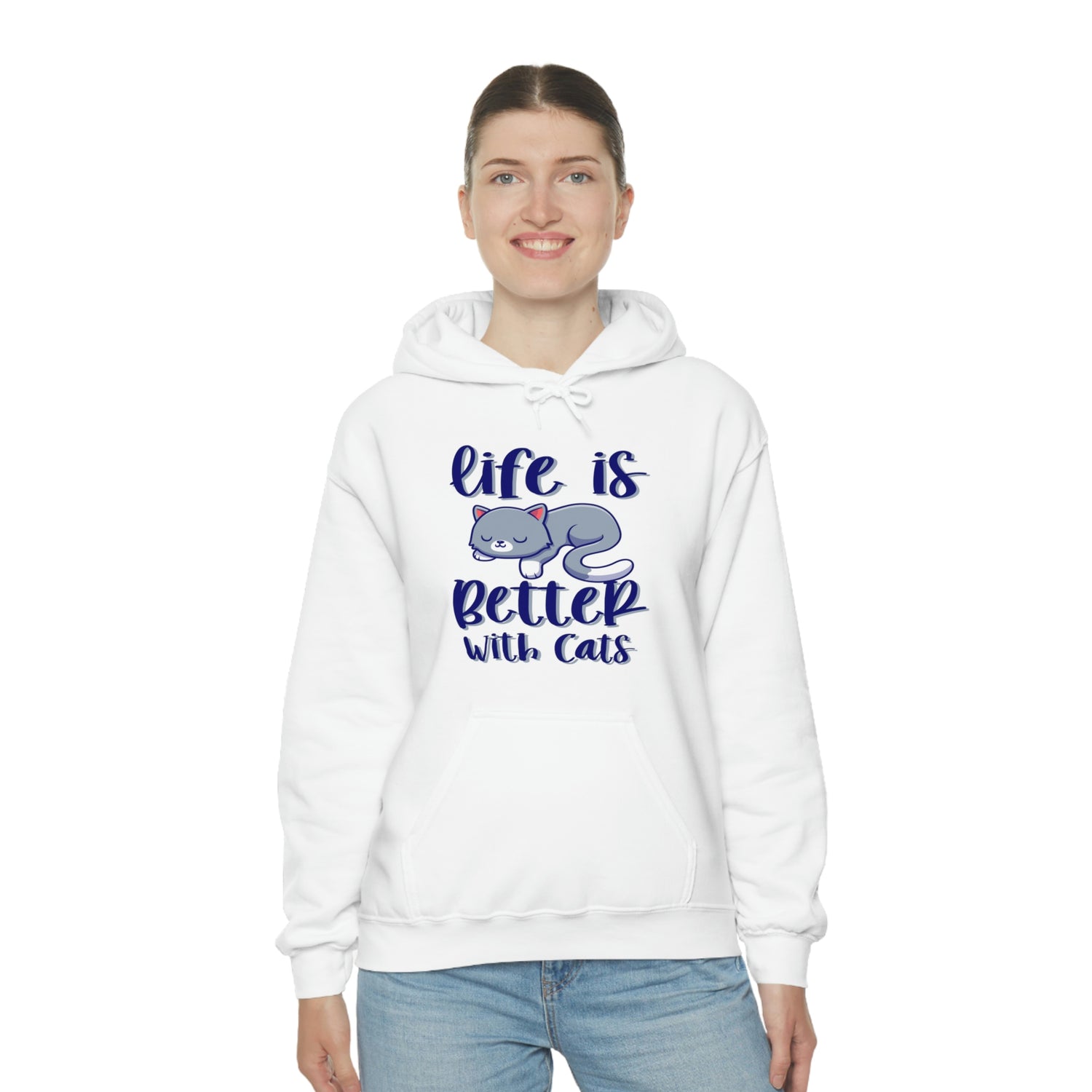 Life Is Better With Cats - Unisex Heavy Blend™ Hooded Sweatshirt