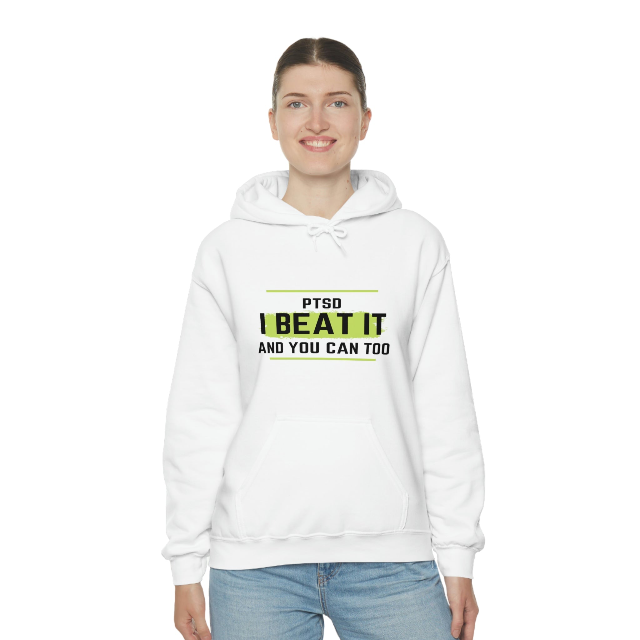 PTSD I Beat It You Can Too - Unisex Heavy Blend™ Hooded Sweatshirt