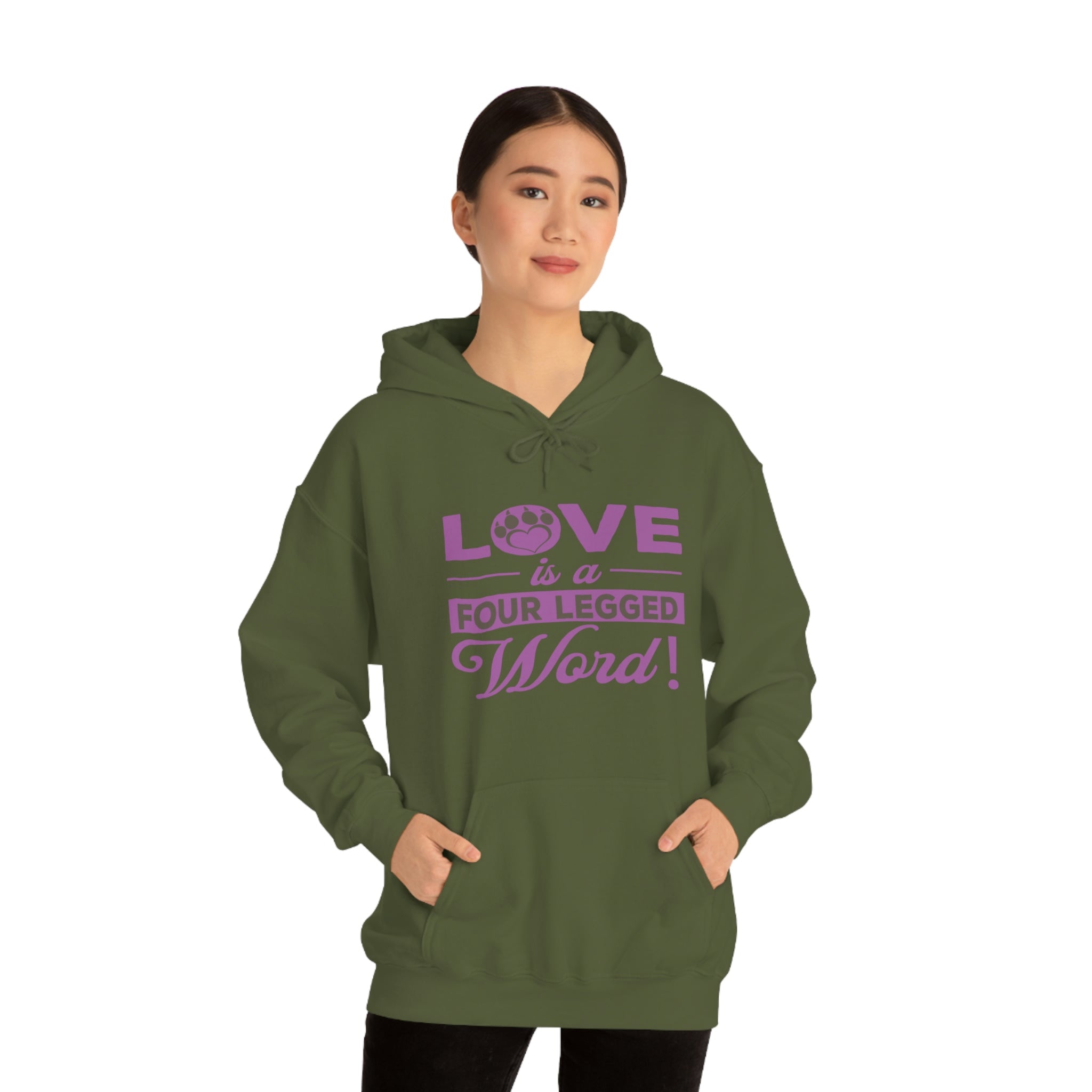 Love Is A Four Legged Word - Unisex Heavy Blend™ Hooded Sweatshirt