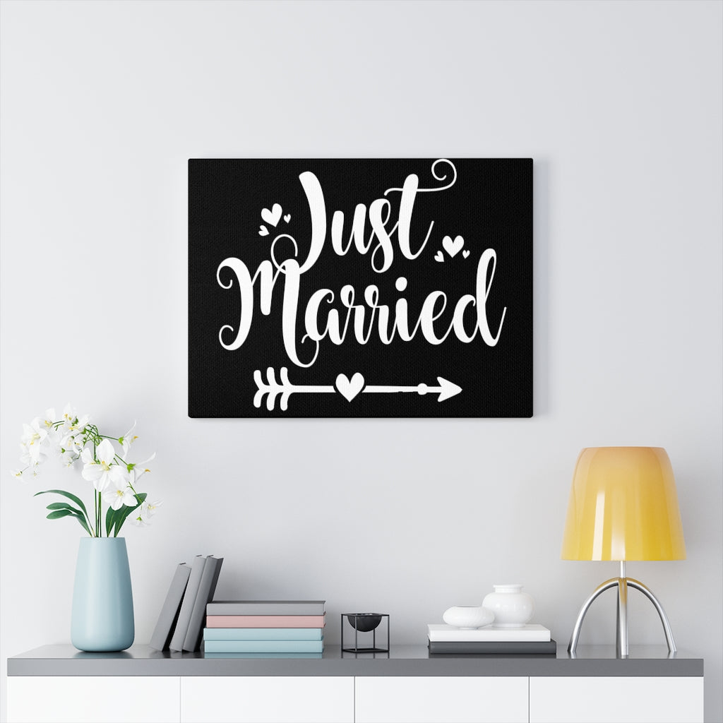 Just Married - Black Canvas Print
