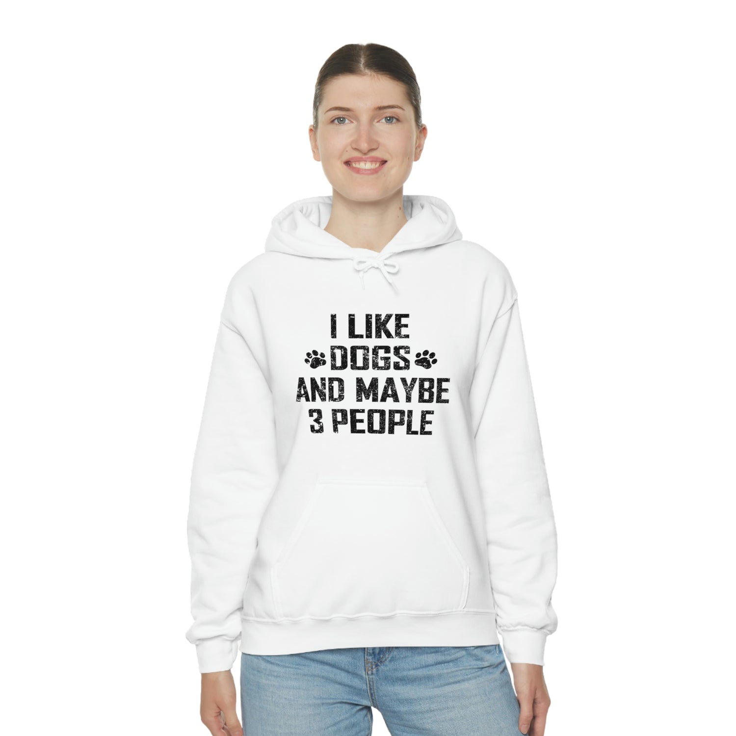 I Like Dogs & Maybe 3 People - Unisex Heavy Blend™ Hooded Sweatshirt
