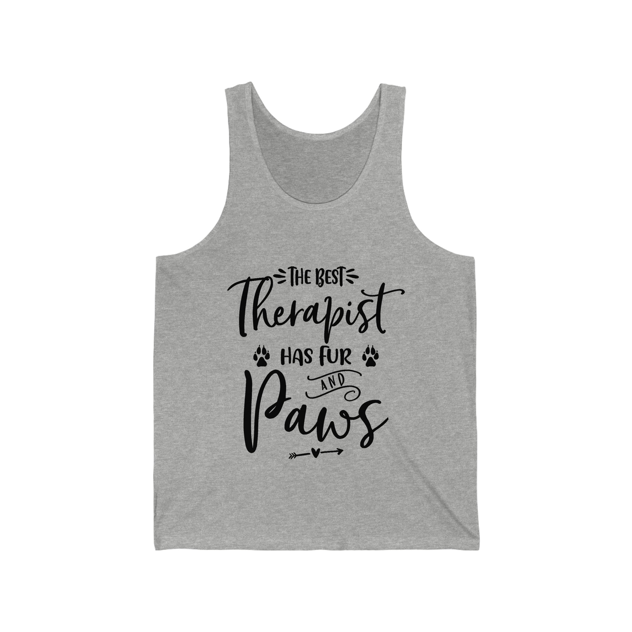 The Best Therapist Has Fur & Paws - Unisex Jersey Tank Top