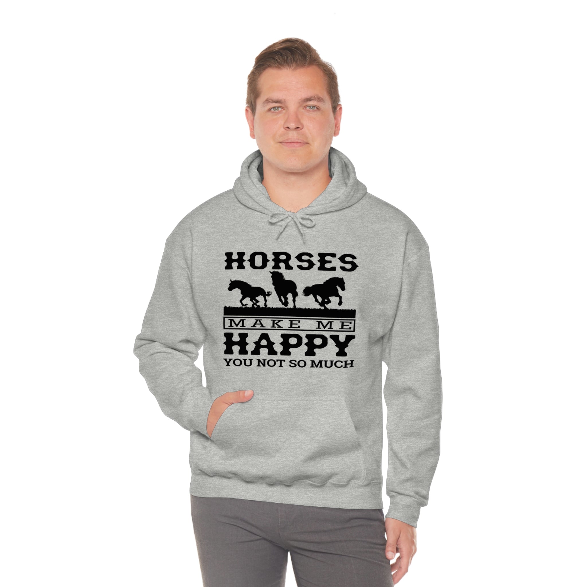 Horses Make Me Happy - Unisex Heavy Blend™ Hooded Sweatshirt