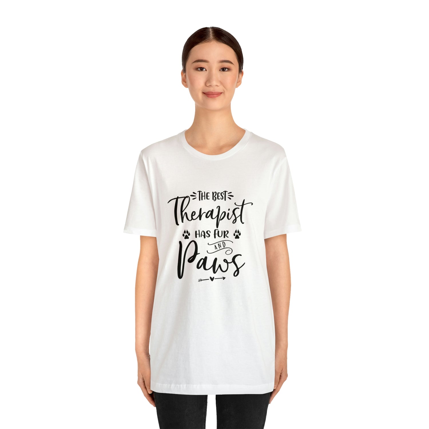 The Best Therapist Has Fur & Paws - Unisex Jersey Short Sleeve Tee
