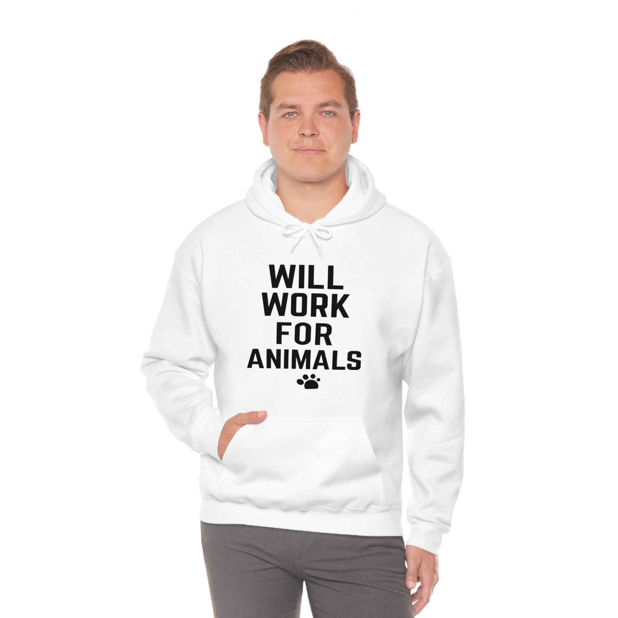 Will Work For Animals - Unisex Heavy Blend™ Hooded Sweatshirt