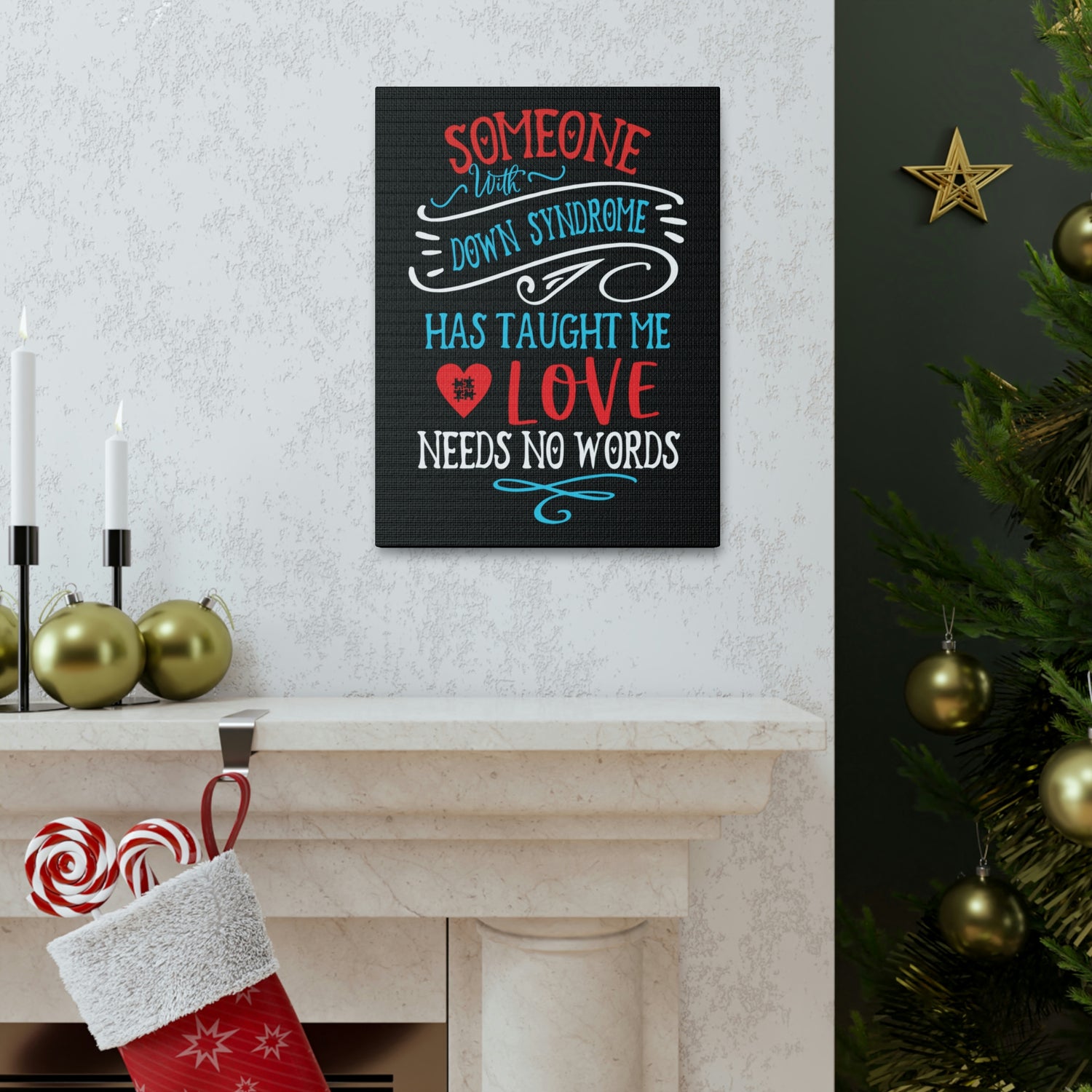Someone with Down Syndrome Has Taught Me Love Needs No Words - Canvass Print