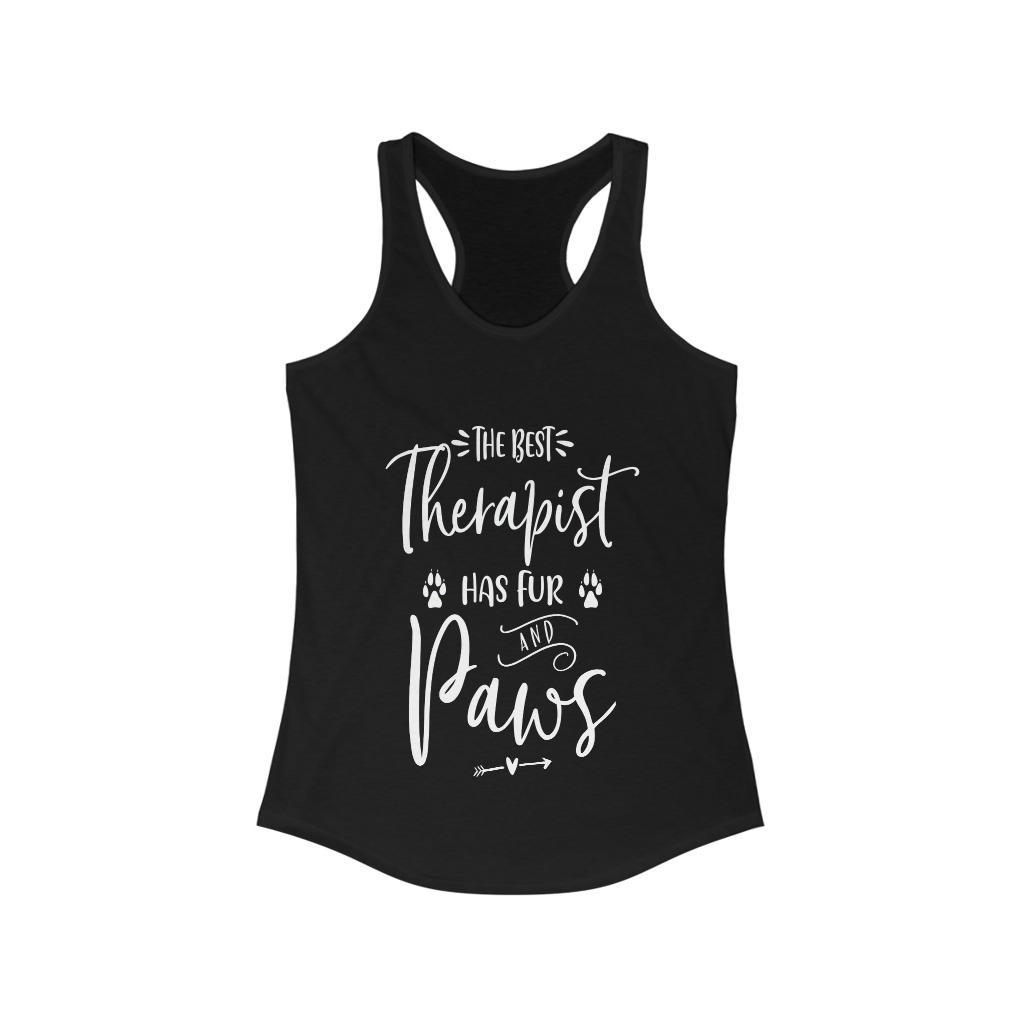 The Best Therapist Has Fur & Paws - Racerback Tank Top