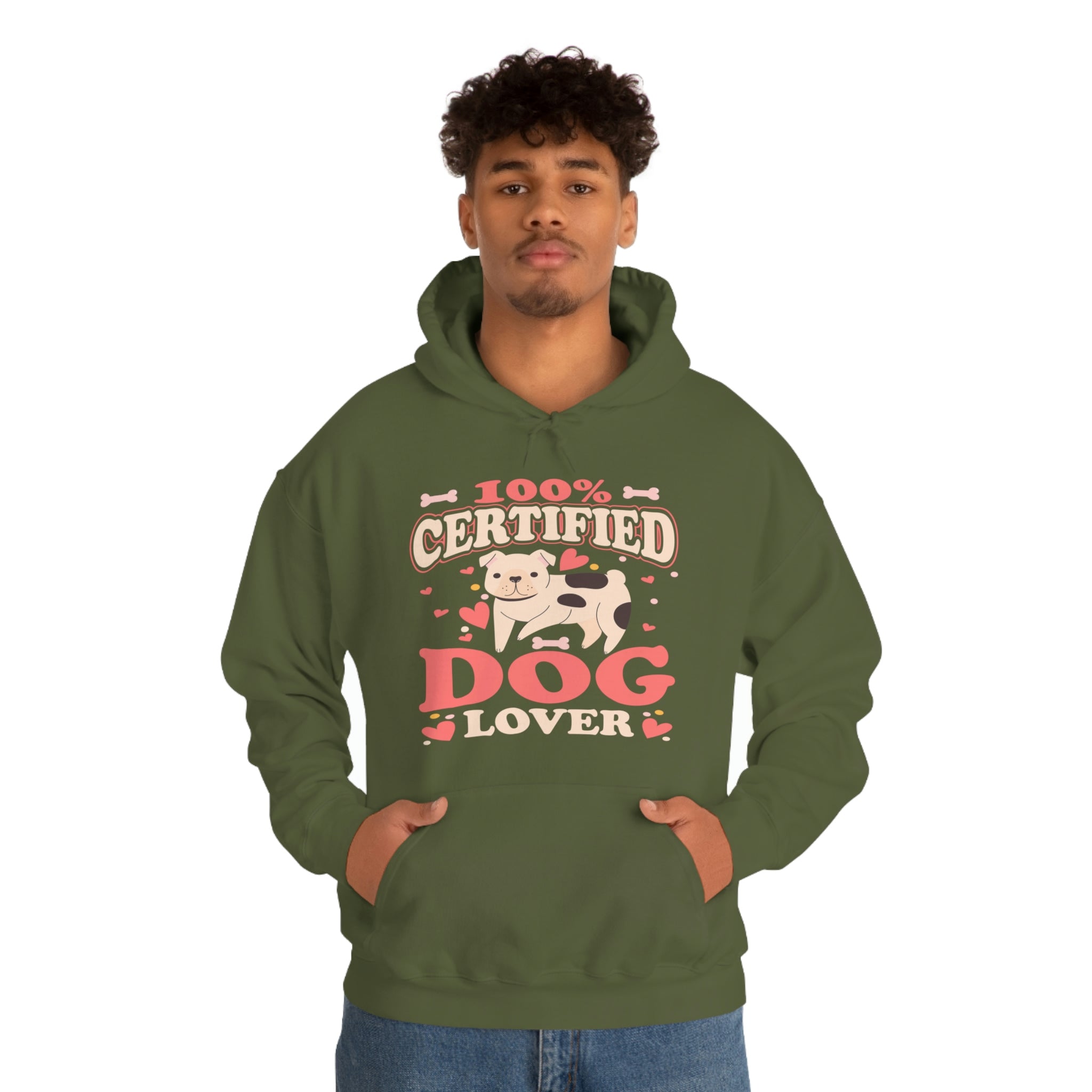 100% Certified Dog Lover - Unisex Heavy Blend™ Hooded Sweatshirt